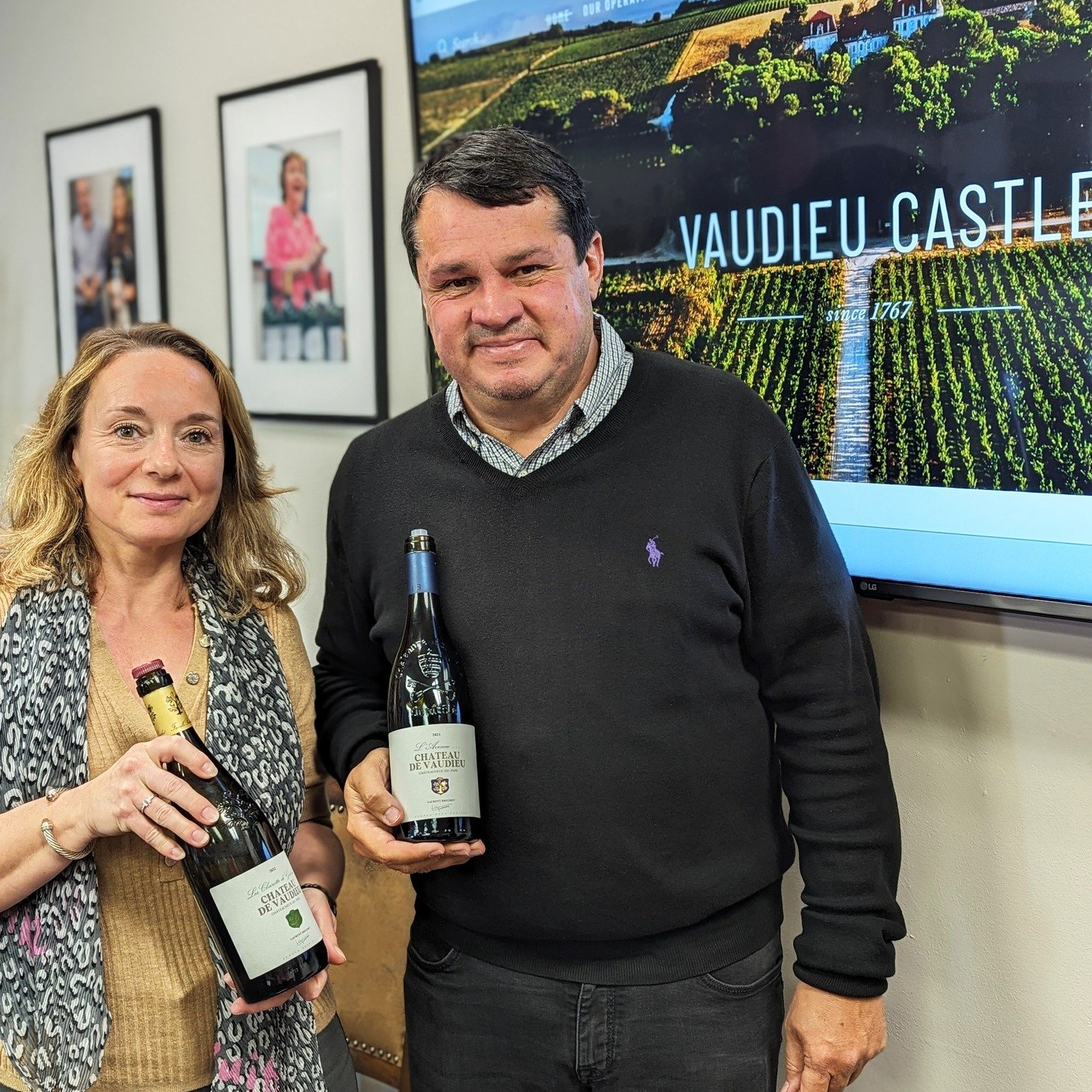 MISA Imports would like to thank our guests Laurent Br&eacute;chet, owner of Ch&acirc;teau de Vaudieu in Chateauneuf-du-Pape, and his daughter Elise for their lovely visit to our headquarters in Dallas. This was a special chance for us to taste the a