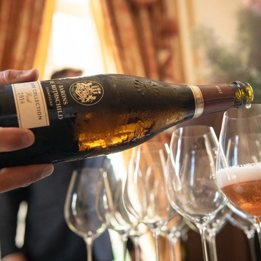 The 2014 vintage of Champagne Barons de Rothschild Rare Collection Ros&eacute; is a unique combination of 4 Chardonnay Grands Crus and a small proportion of red wine from an exceptional year. This tiny production receives the same meticulous care as 
