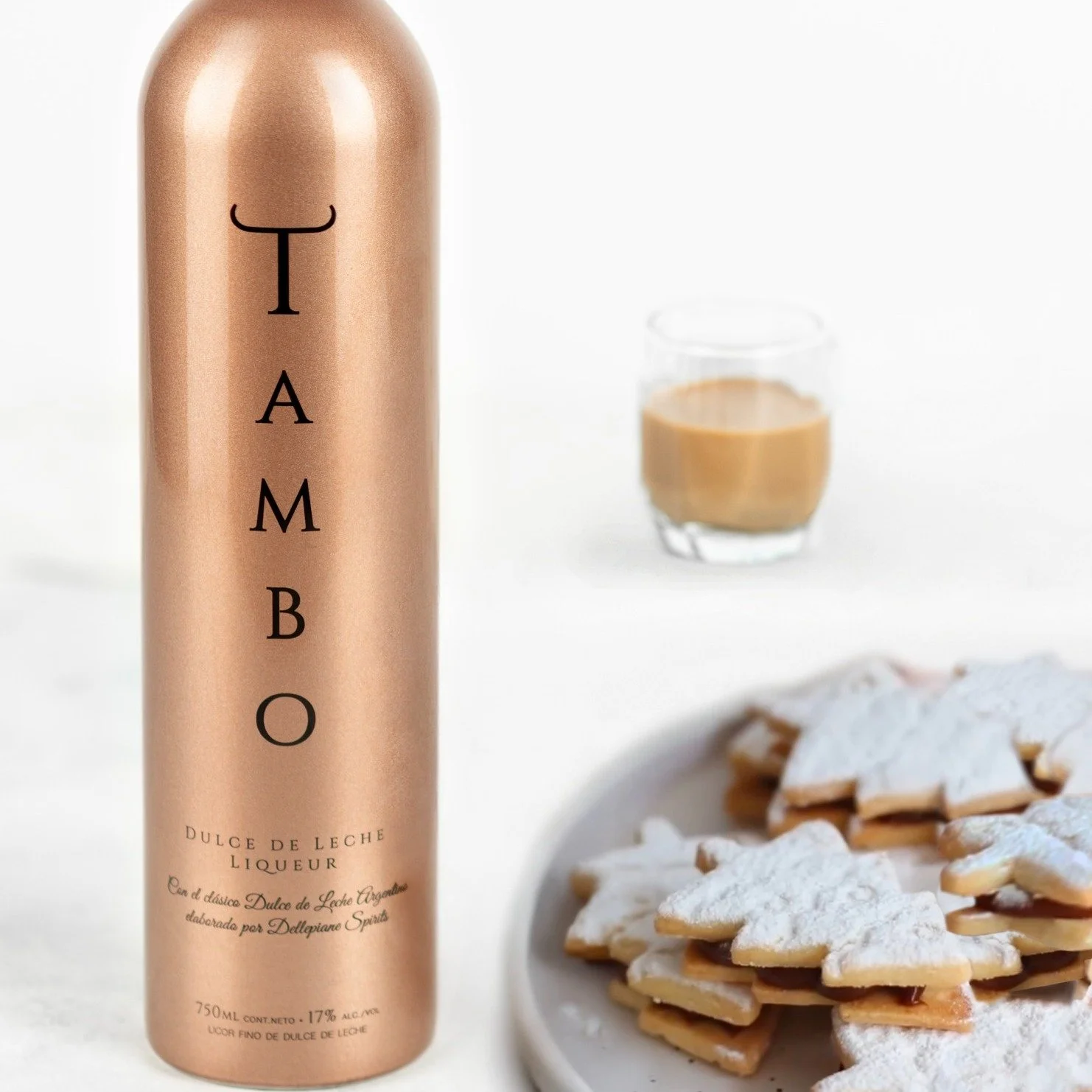 Tambo Dulce de Leche Liqueur, a delicacy of Argentina, enhances any Christmas dessert recipe. 
Try Tambo Christmas Tree Sandwich Cookies, perfect to leave out for Santa- if you don't eat them all yourself first!

Ingredients
&bull; 200 g all-purpose 