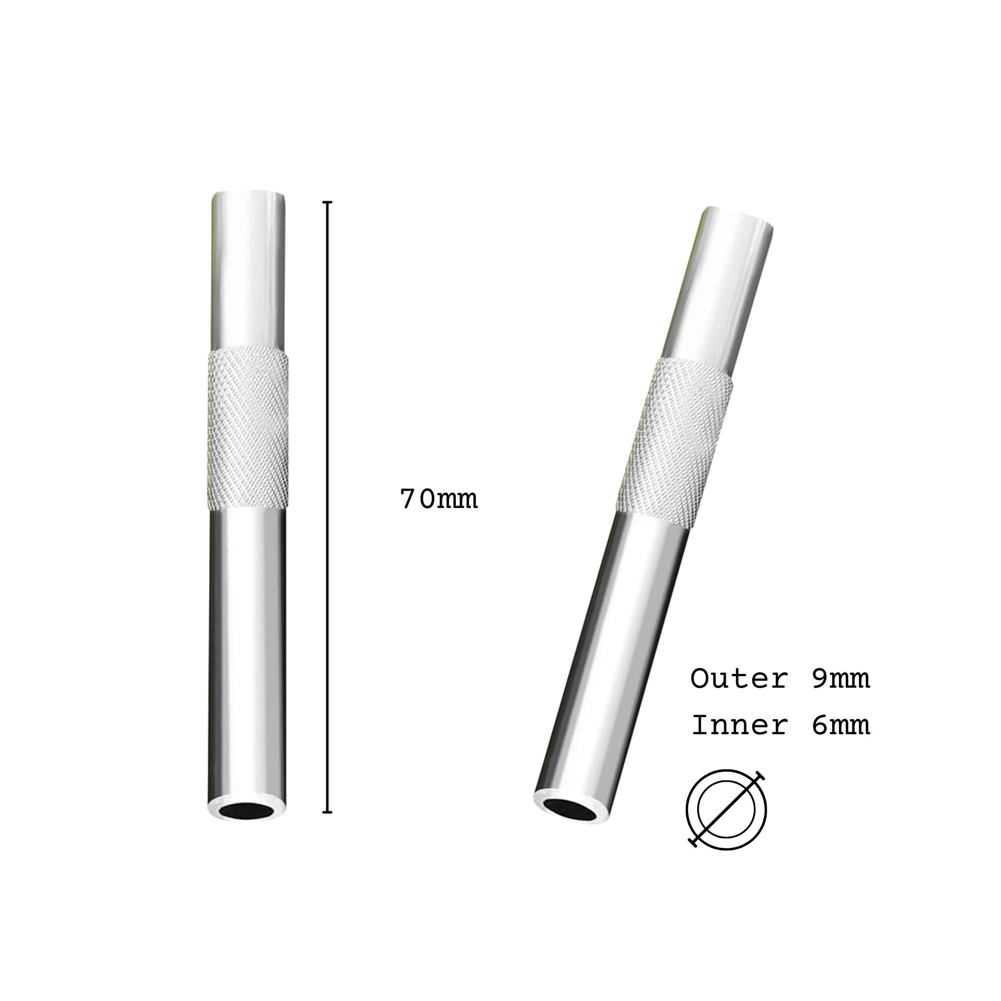 Aluminium Silver Hygienic Straw - Pack of 3