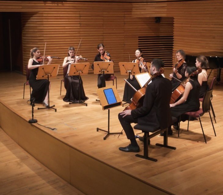 Performing Sally Beamish String Octet with the composer herself and violist @sallybeamishmusic at the Menuhin Hall. 
Privileged to be alongside my friend and colleague Matthijs Broersma (cello) and incredibly talented students from the @menuhinschool