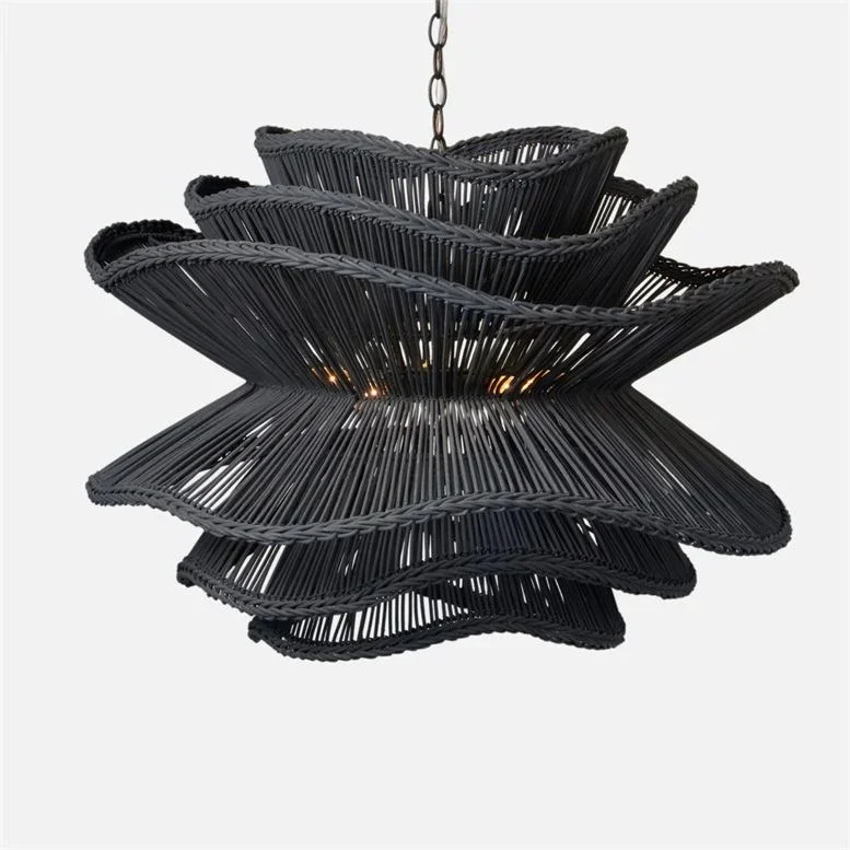 Alondra Chandelier in Dark Charcoal Rattan