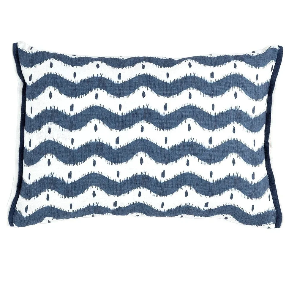 Carle Uttermost Navy W/Double Flange Sides, Lumbar