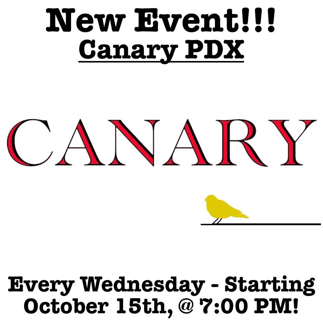 Announcing, NEW VENUE!! @canarypdx joins us starting Wednesday, October 15th! Located on N Lombard on the north side of the Arbor Lodge neighborhood, this place is very cool (and yellow!).

Come for the great food and beverage options, stay for the c