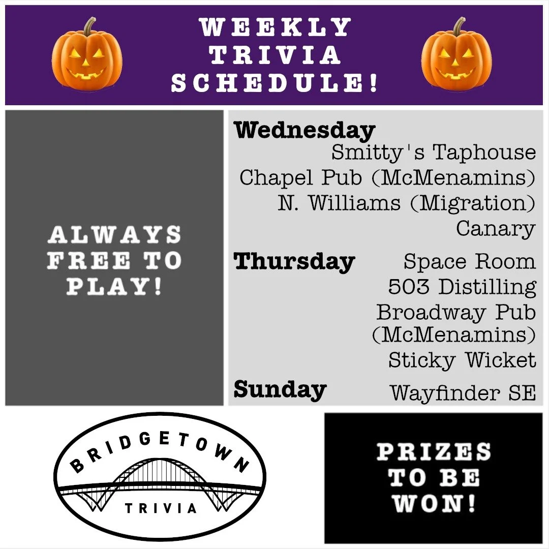 Extra prizes to be won! Bridgetown Bounty Bonanza, tomorrow (Wednesday) at N Williams @Migration! 

Also, Happy Spooky Season! See you there, with or without costume. But -with- would be so much fun 😍