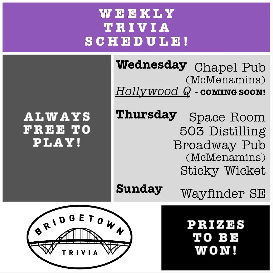ANNOUNCING: @hollywoodq_pdx joins the Bridgetown Trivia family starting Wednesday, June 3rd! This location near @hollywoodtheatr and on the same block as the upcoming new home of @moviemadness_pdx couldn't be cooler! Ample seating, numerous food choi