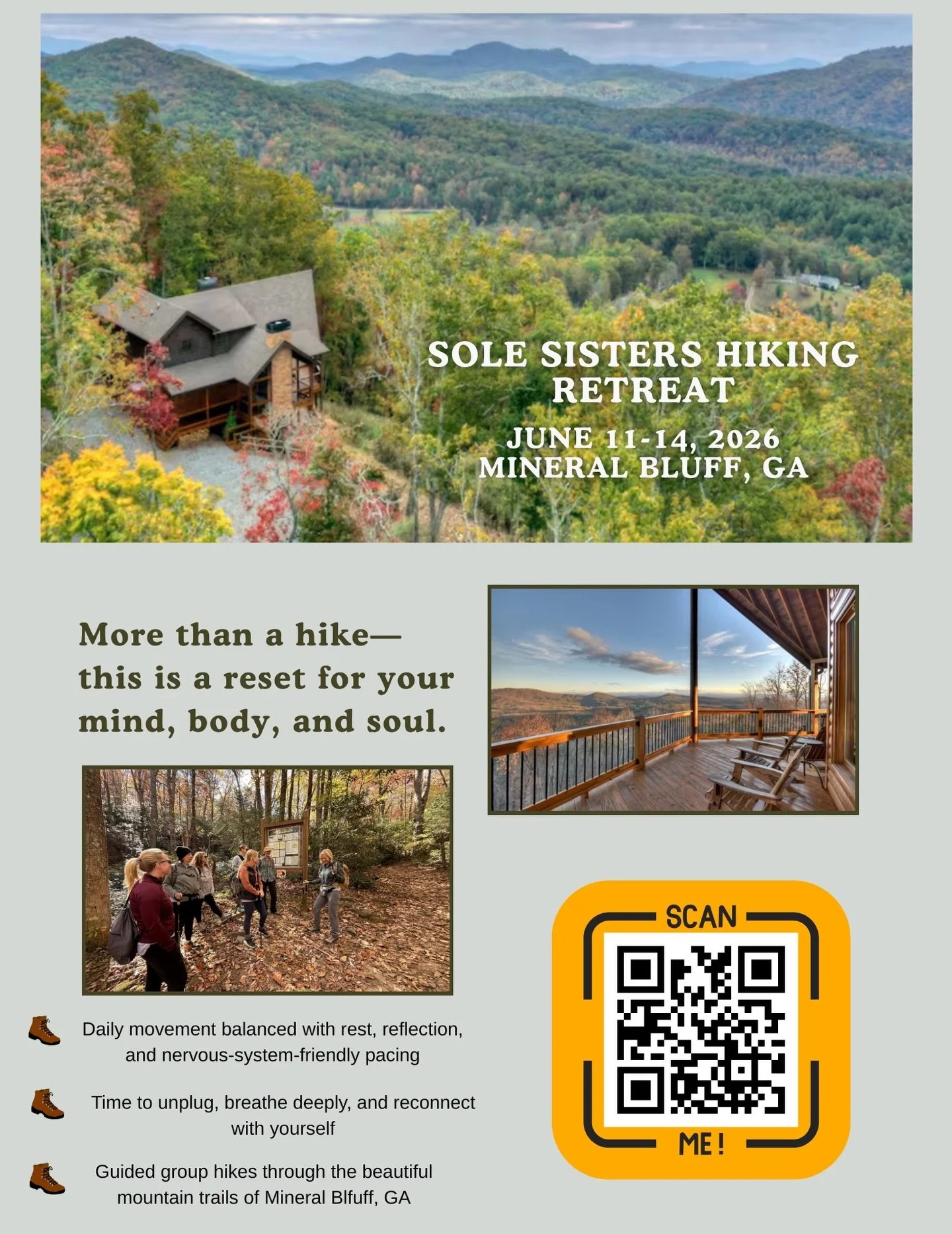 This retreat is for you if...
&bull; You feel burnt out or stuck in the same routine
&bull; You&rsquo;ve been craving time for YOU (without guilt)
&bull; You want to feel stronger-mentally and physically
&bull; You love nature... or feel called to it