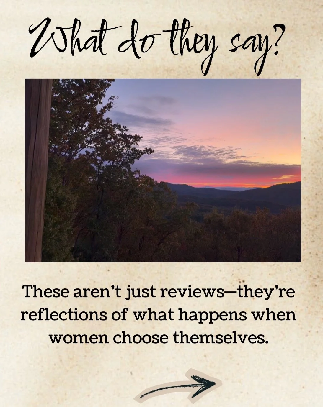 "I almost didn't come... but I'm so glad I did"

" I didn't realize how much I needed this until I was here"

"I feel like myself again"

That's what I hear every time women step outside their comfort zone and say yes to