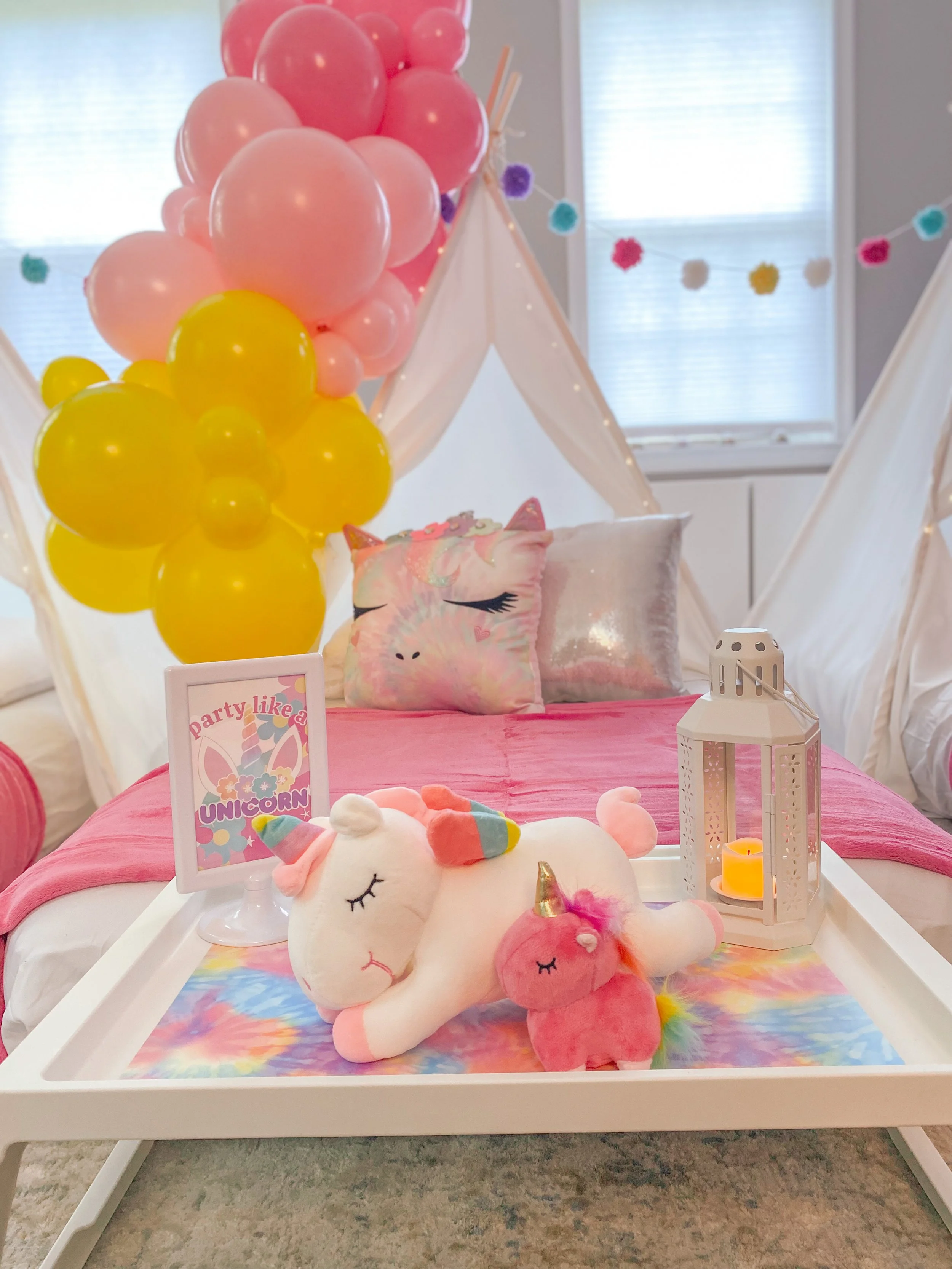 unicorn teepee sleepover.JPG