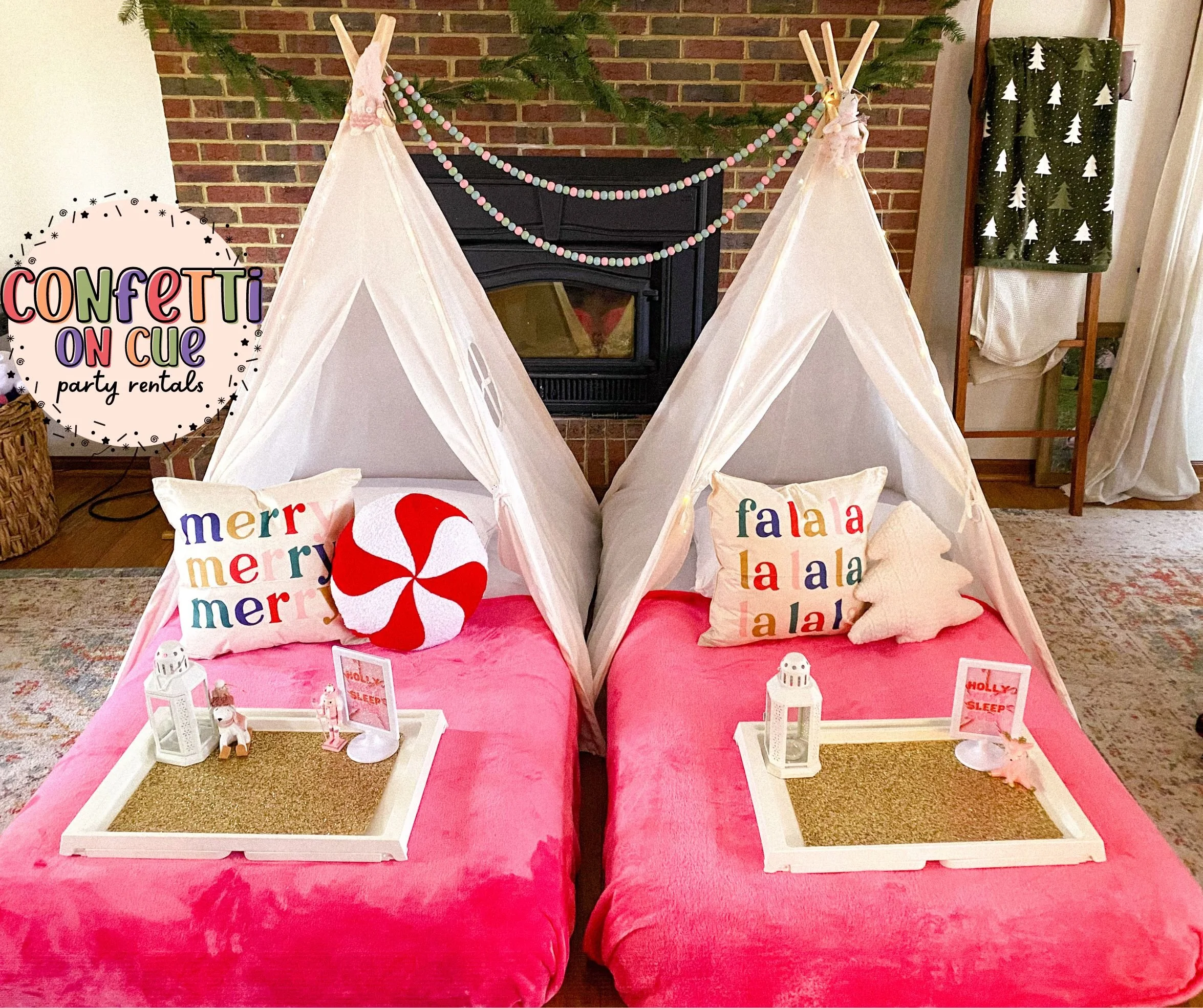 Pink Christmas Teepee Sleepover