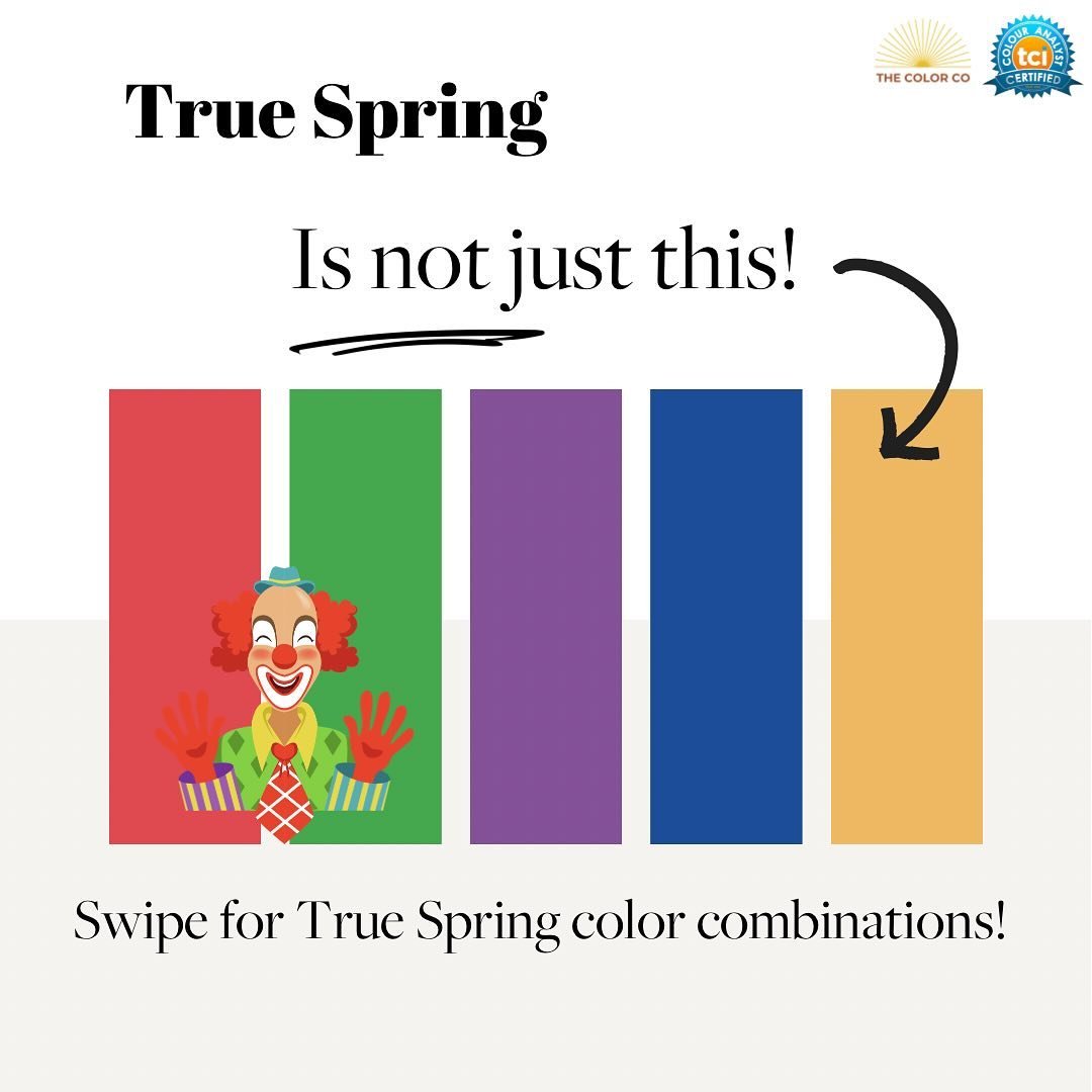 I&rsquo;ll be honest. This one was a challenge. 🫠 True Spring has so many light, bright, vibrant, colors! Some color combinations might leave you feeling clown-ish. Or wondering, will anyone take me seriously? BUT, the True Spring palette is quite s