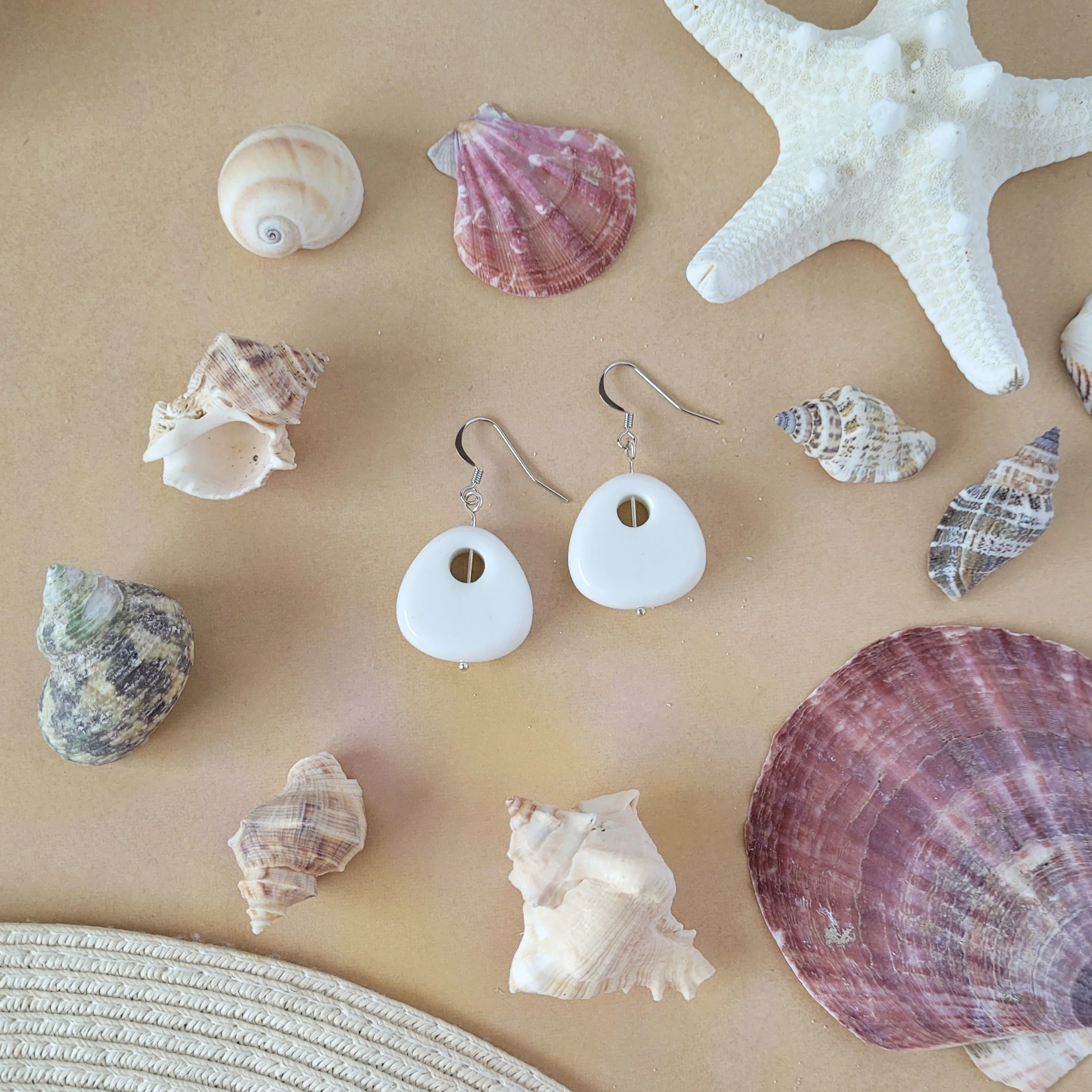 White Agate Drop Earrings, perfect gift for your summer style and beyond