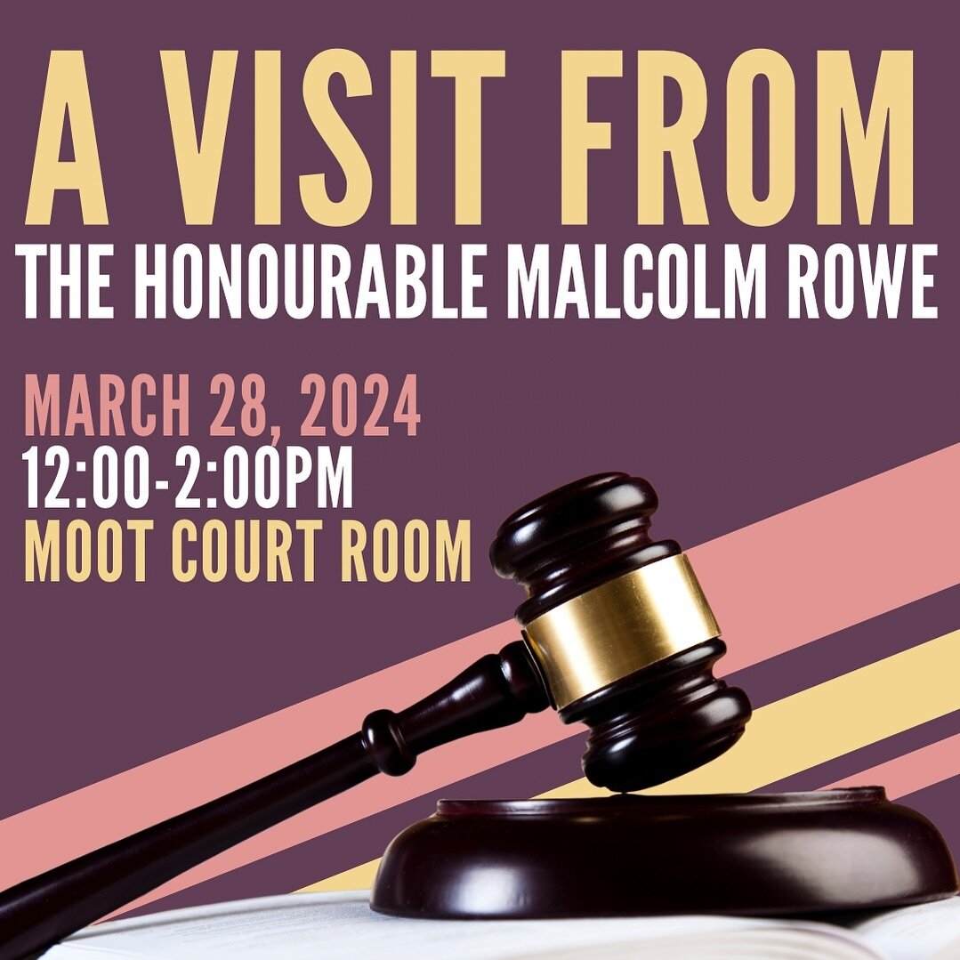 Join us TOMORROW at 12:00pm in the Moot Court Room to welcome Justice of the Supreme Court of Canada, the Honourable Malcolm Rowe to Robson Hall! 

There will be a panel discussion and Q&amp;A period from 12:00-1:00pm in the Moot Court Room, followed