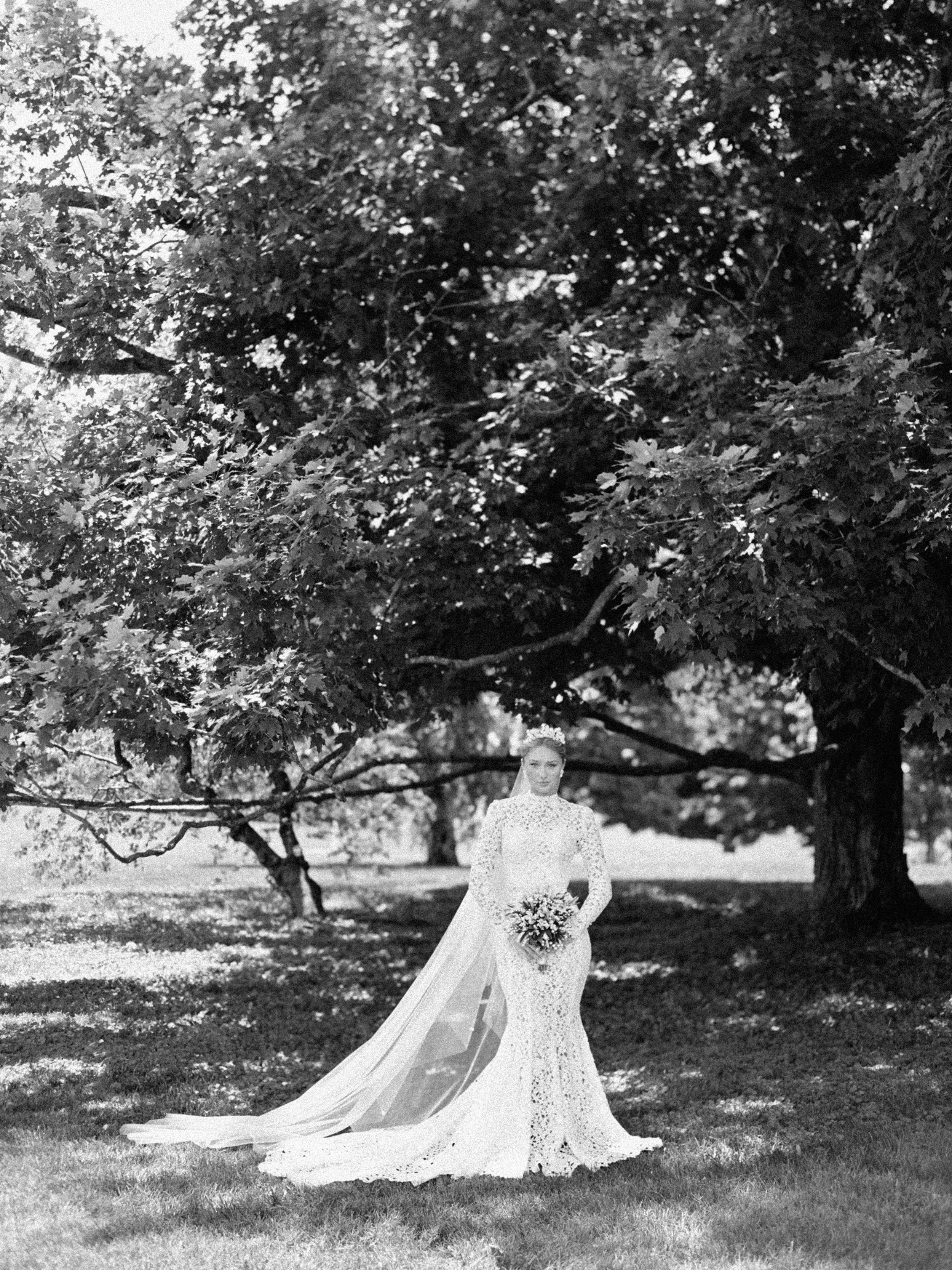 Senators  grandaughter's wedding in Paris KY bridal portrait on family farm