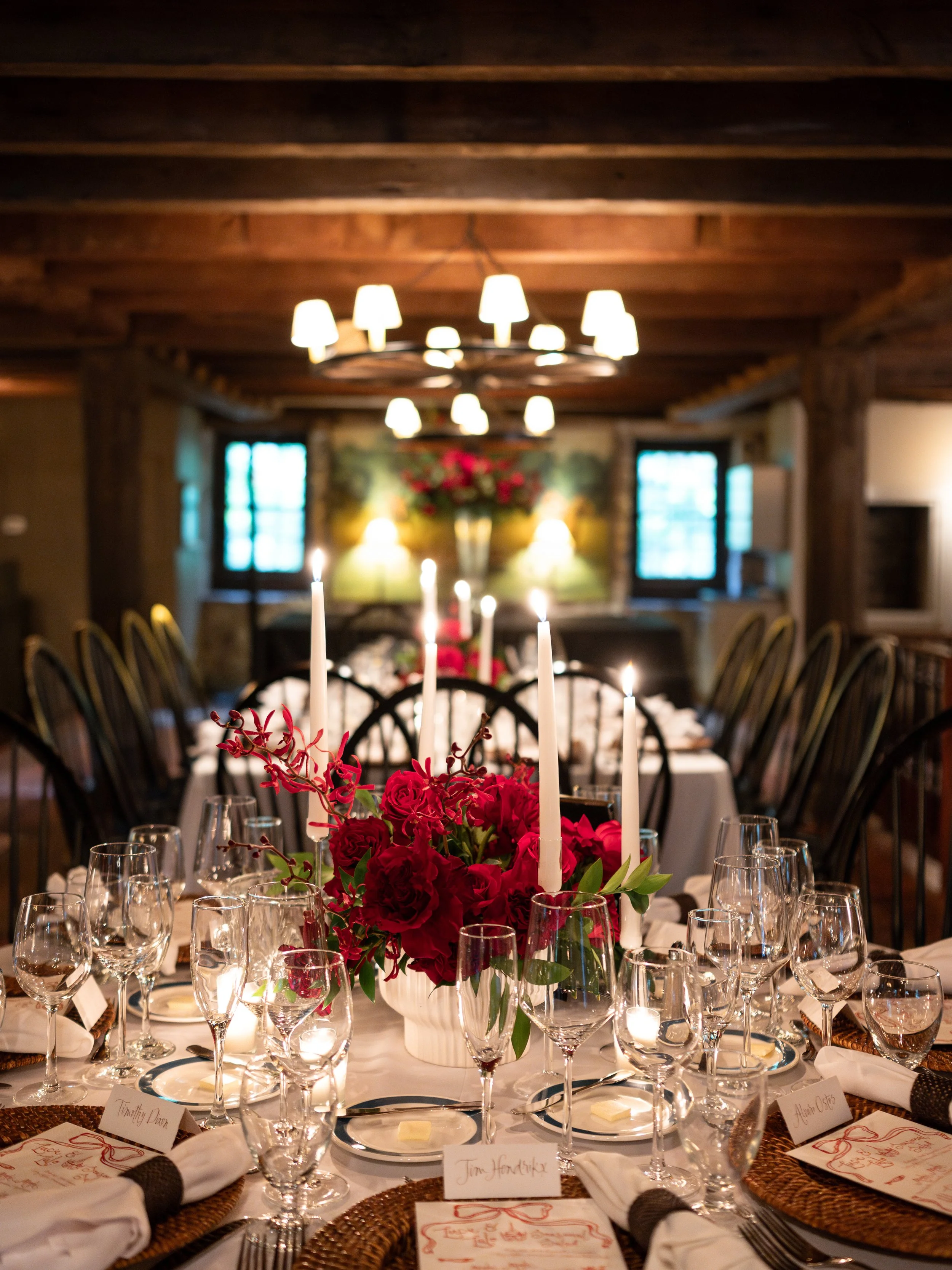 Designer tablescape at The Hunt Club Lexington KY