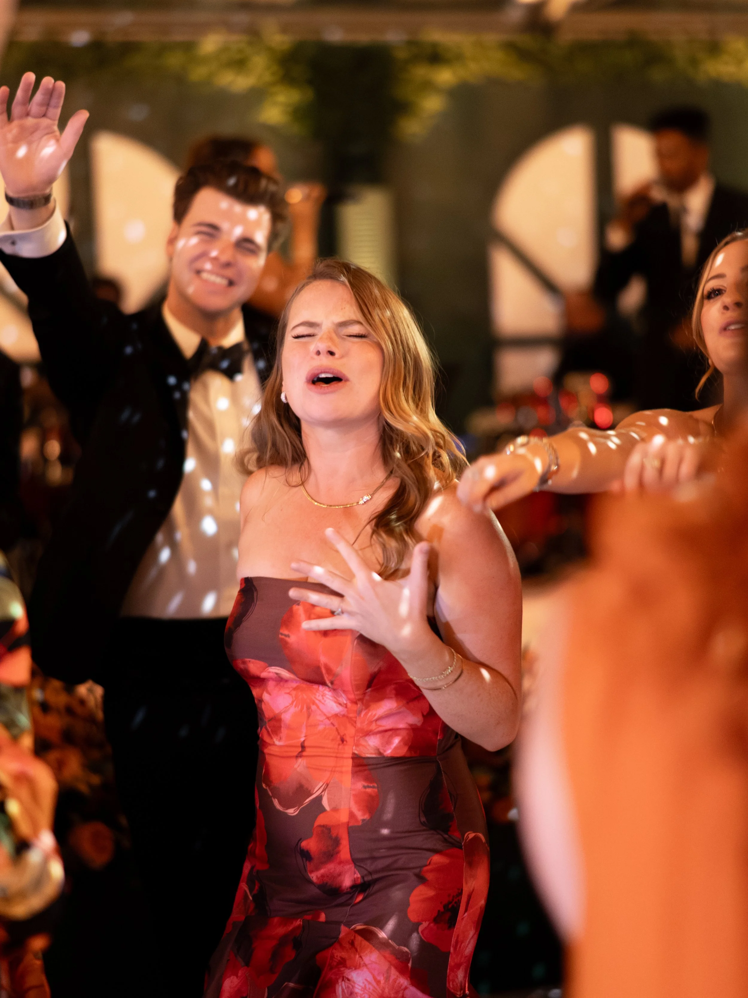 Bridal party dancing at Ashbourne Farms luxury wedding