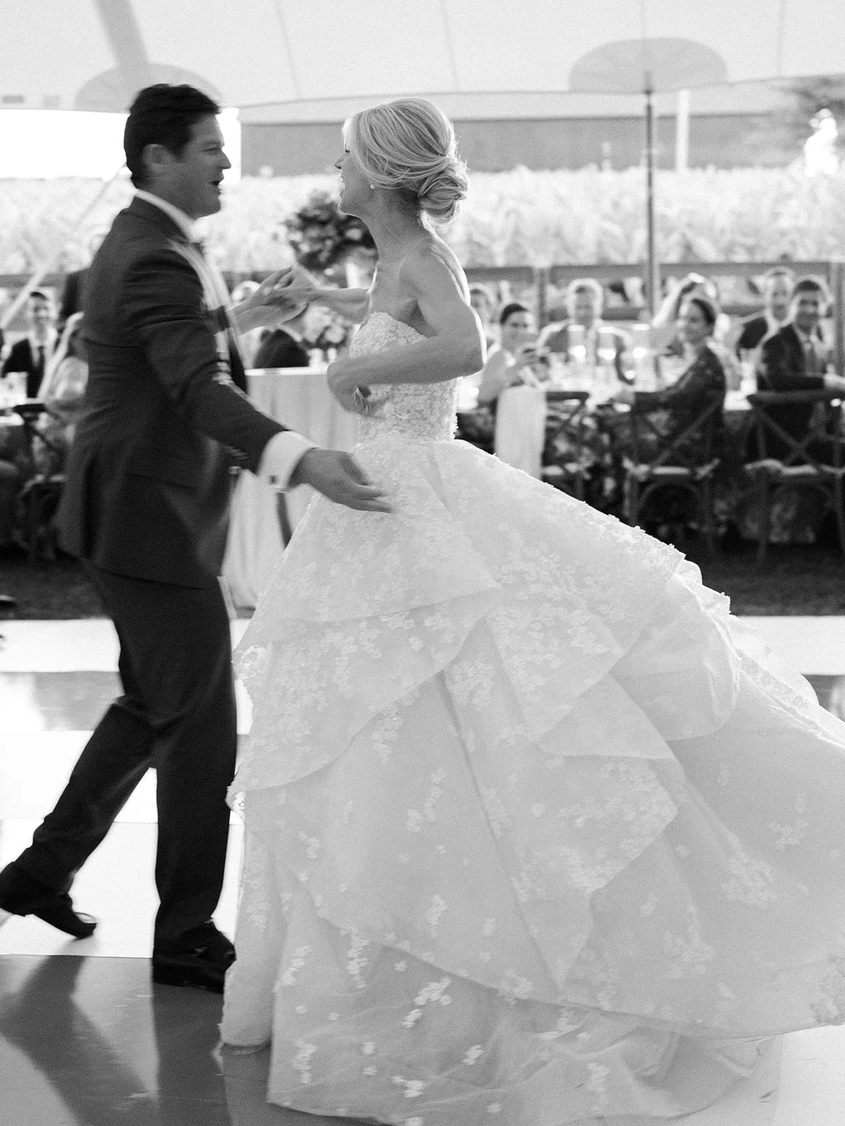 bride and grooms first dance at their high end paris kentucky wedding