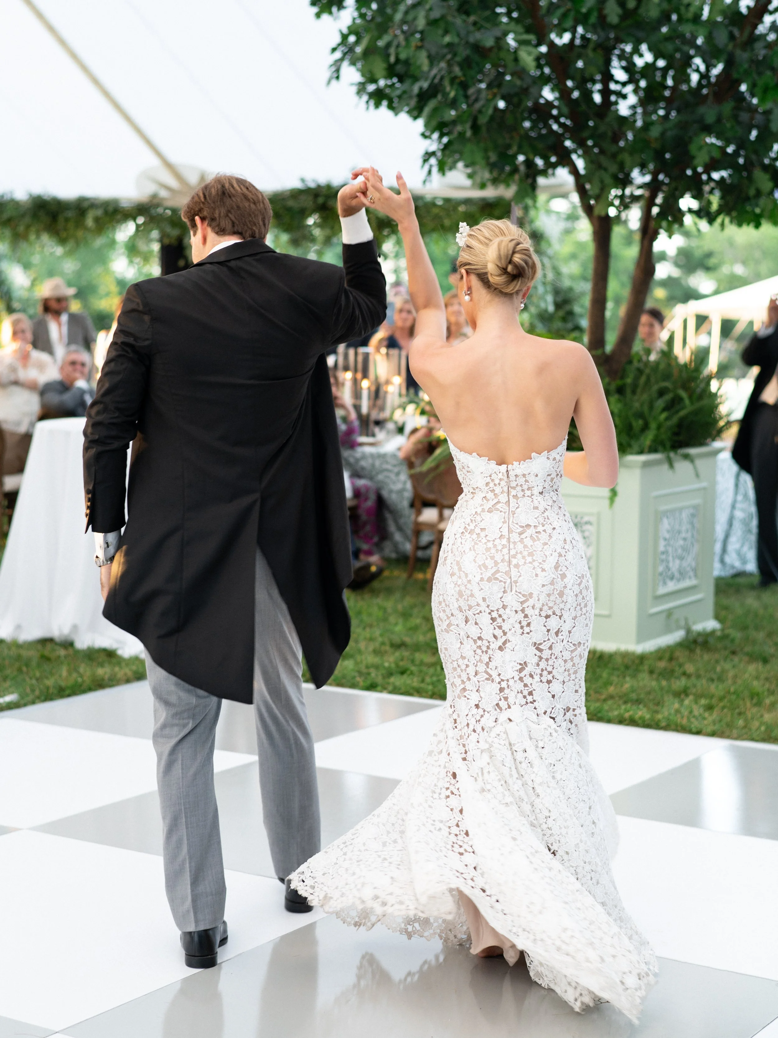 Custom checkerboard wedding dance floor in lexington kentucky