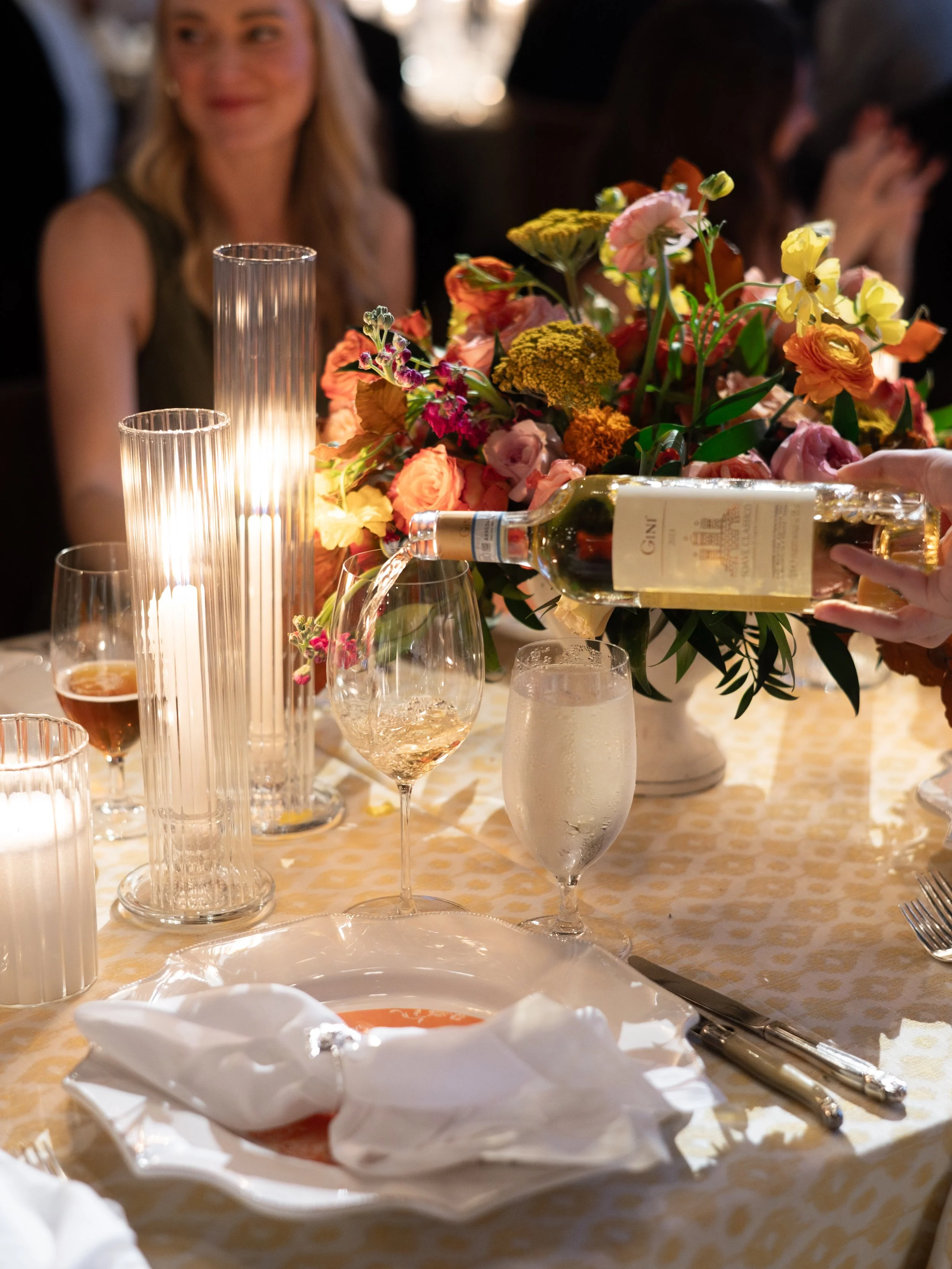 Candlelit dinner and florals designed by MAkers House™ at Ashbourne Farms