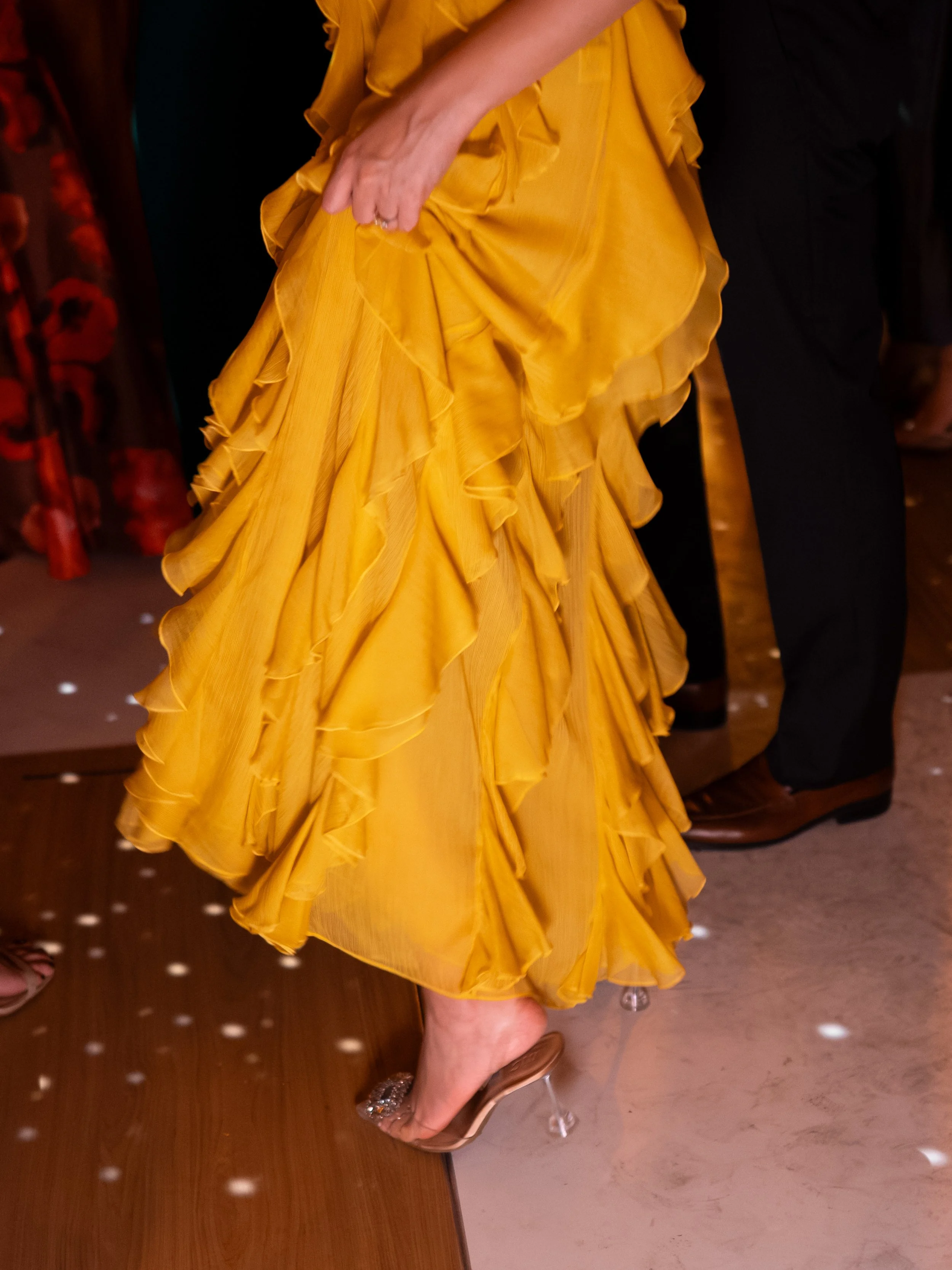 Designer wedding guest attire at Ashbourne Farms by Makers House™ designed wedding