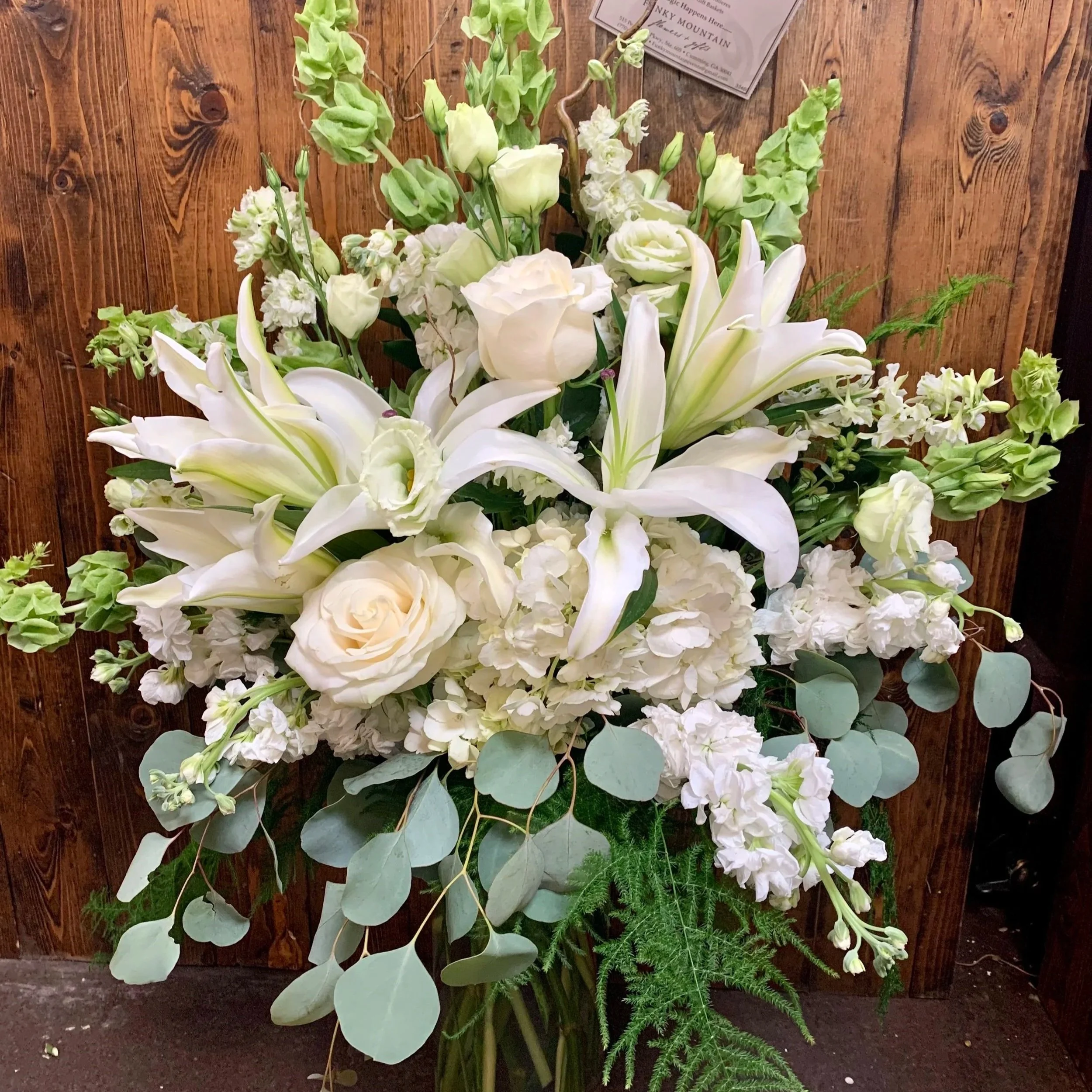 One Sided All White Vase Arrangement