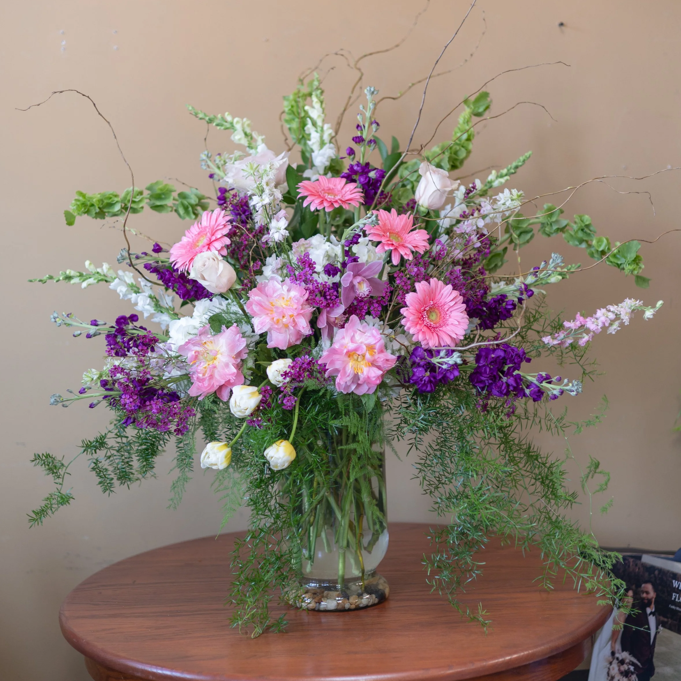 Pink & Purple One-Sided Sympathy Arrangement
