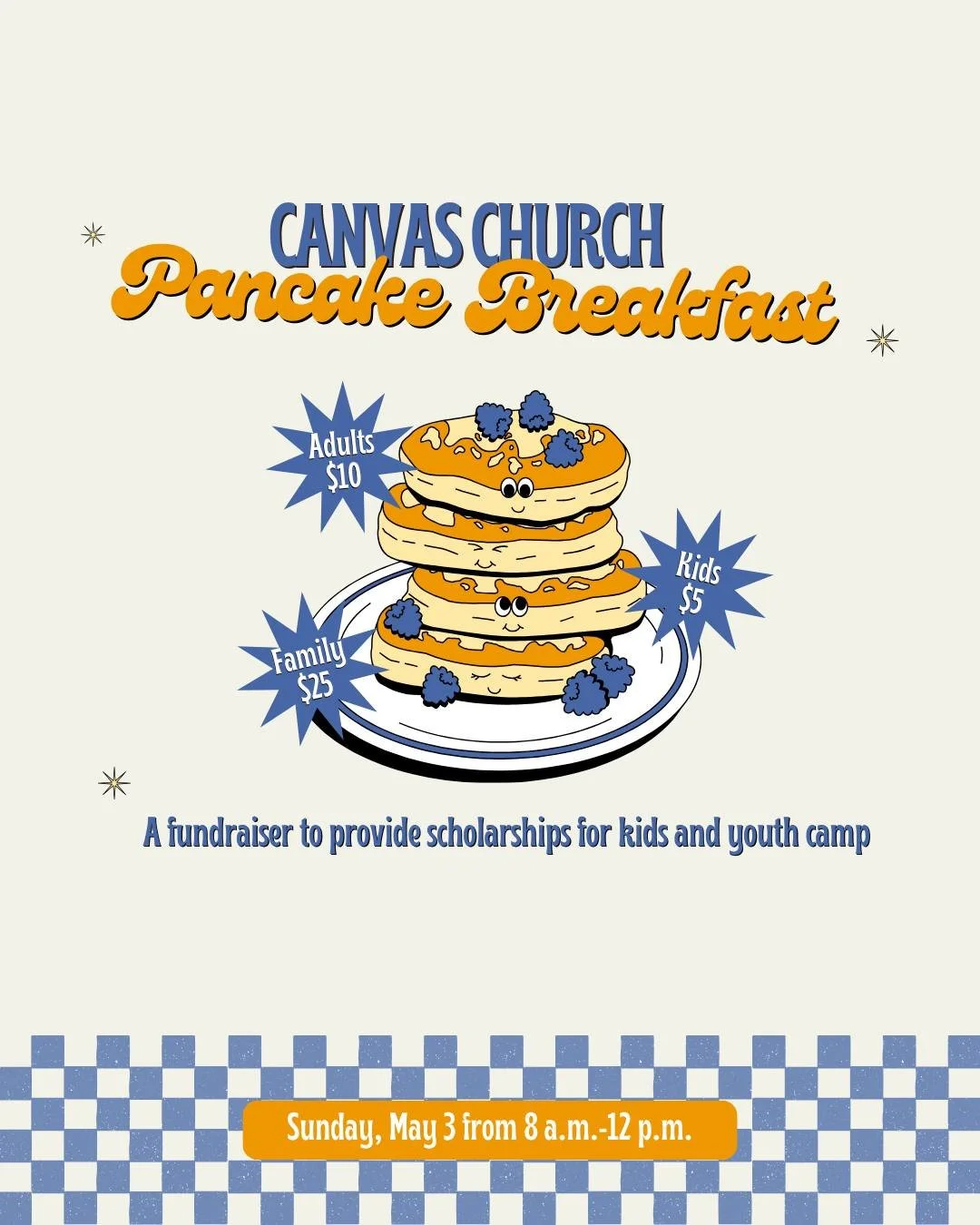 Join us for a delicious morning of food and fellowship at our Pancake Breakfast Fundraiser! 🥞

THIS SUNDAY, May 3rd &ndash; see YOU this weekend!

Oh, and sign up to serve if you are able!