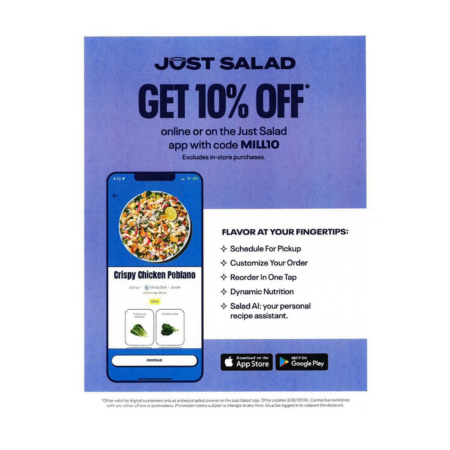 🥬Just Salads sent a mobile coupon for all Burroughs Mill residents to use.🥬That was so sweet of them and their visit to the clubhouse last week was a success, with like 50 people showing up. Thank you BM Family for participating, much love !!!
#Jus