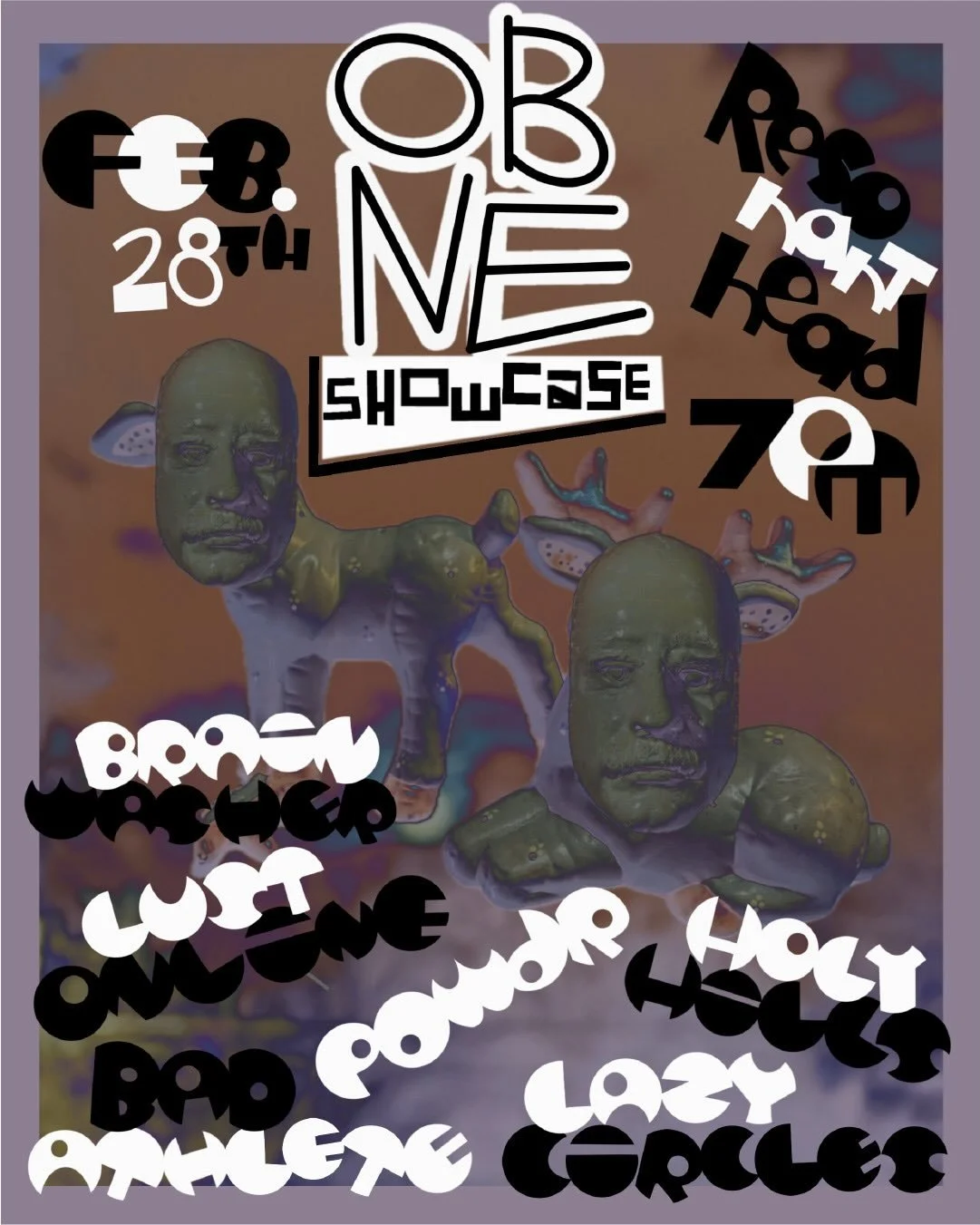 this saturday Feb 28th is the first OBNE showcase at @resonant_head, all bands comprised of people from Old Blood. @_lust_online_ @bad_athlete @brainwash_er @goldchainswanson &lsquo;s Holy Hills @powdr.band and changeover interludes from @lazycircles