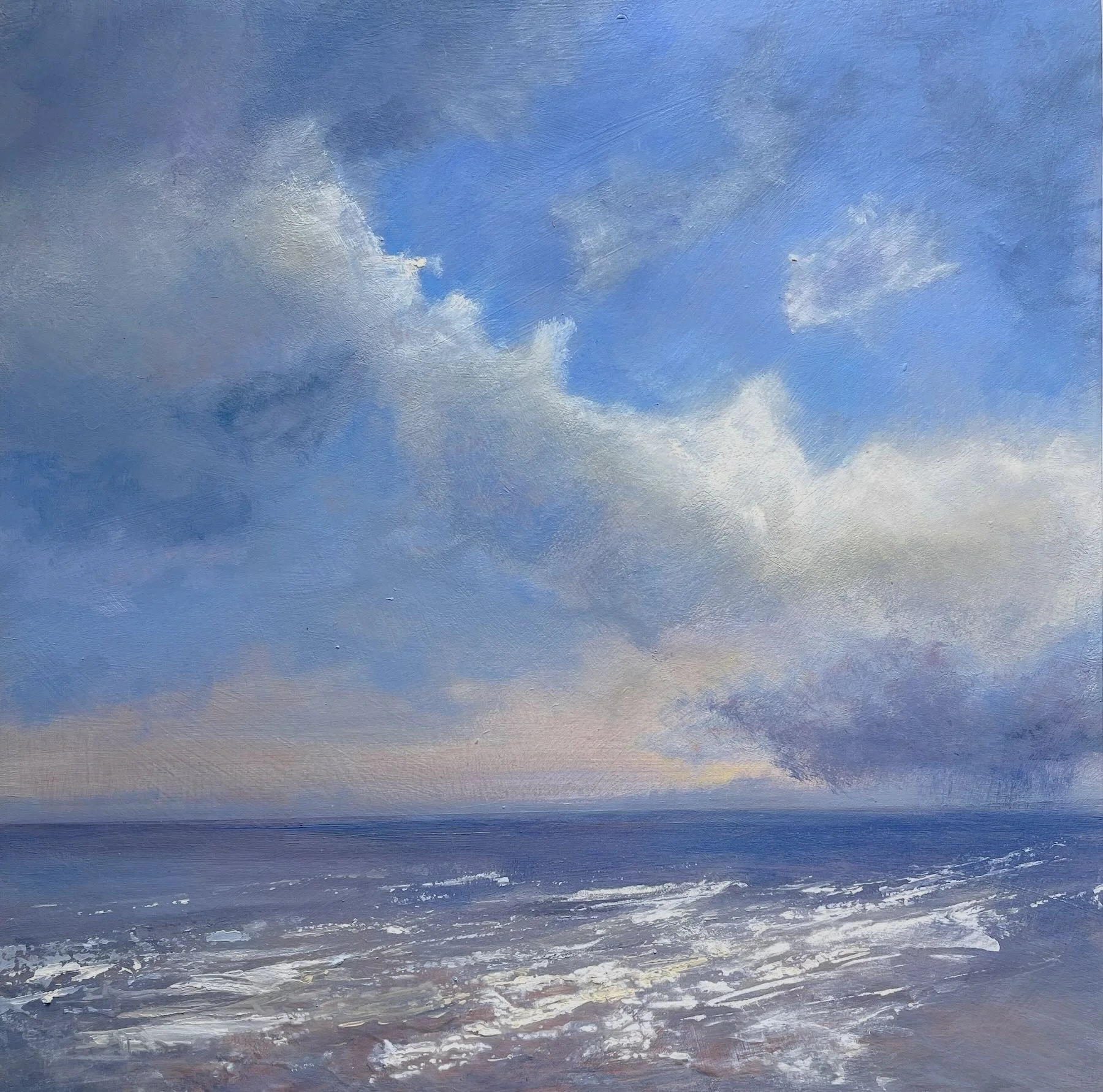 'Summer Clouds' 🔴 Sold at Perthshire Gallery acrylic on board, 30x30cm