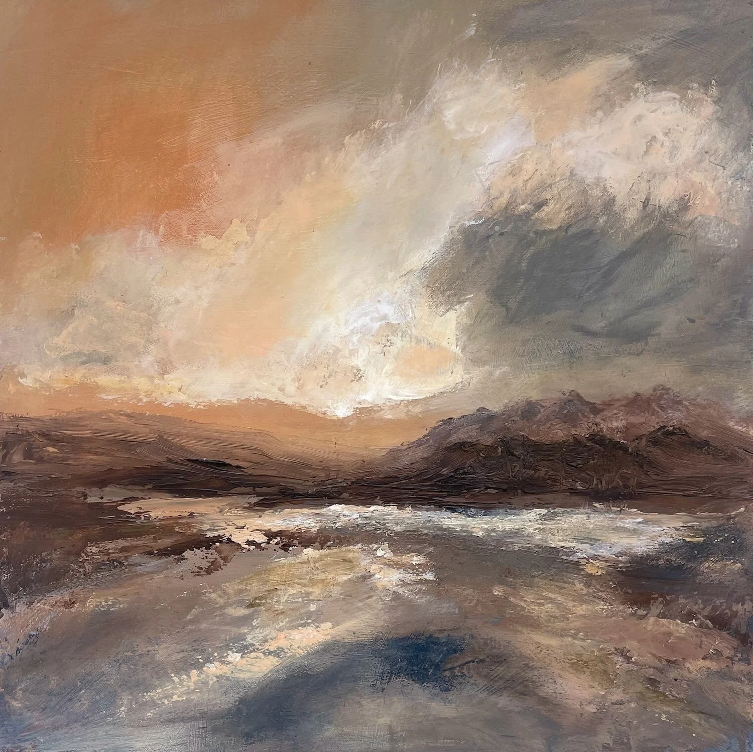 'Sundown Gale' acrylic on board, 30x30cm, available at ArtisanAnd, £330