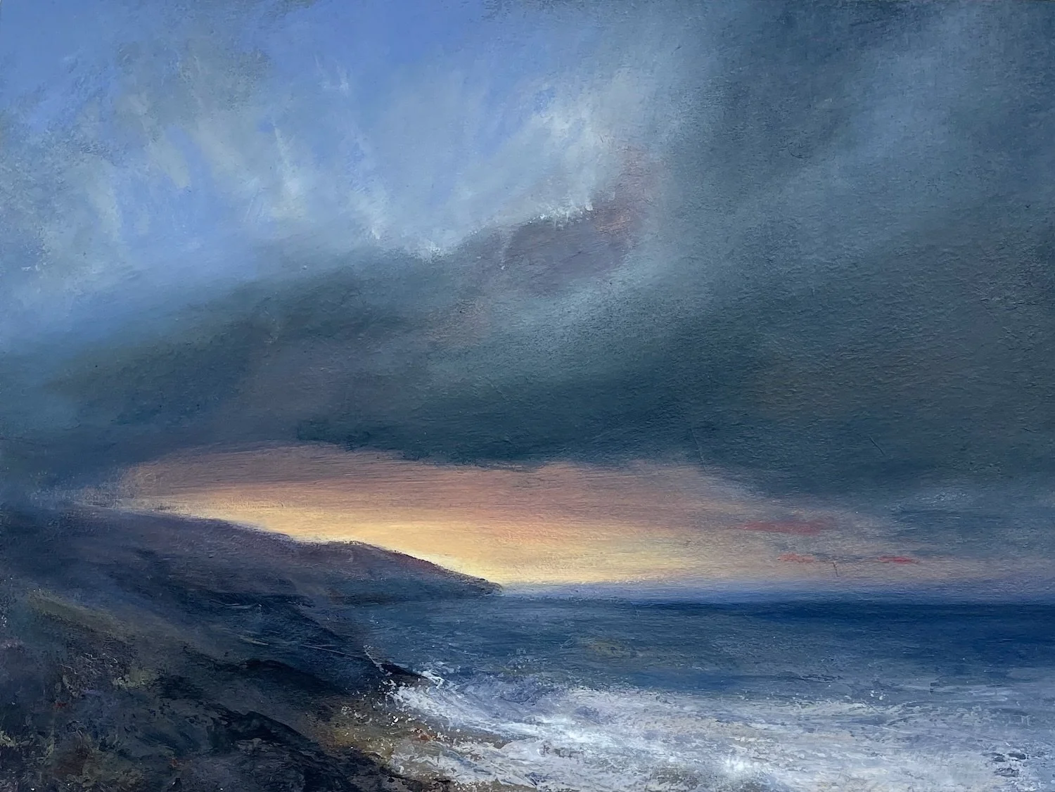 'Sunset at the Edge' acrylic on board, 30 x 42cm, available at ArtisanAnd, Aberfeldy, £365