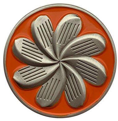 1" Magnetic Ball Marker (Orange) - Golf Flowers