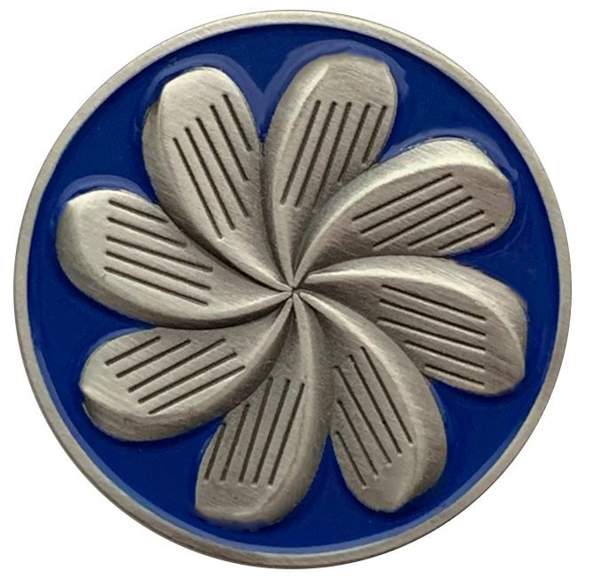 1" Magnetic Ball Marker (Royal Blue) - Golf Flowers