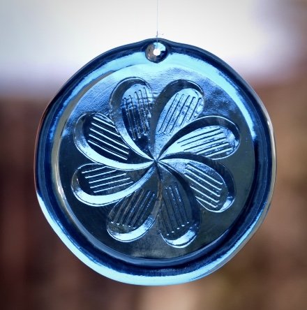 Glass Logo Sun Catcher (Copper Blue) - Golf Flowers