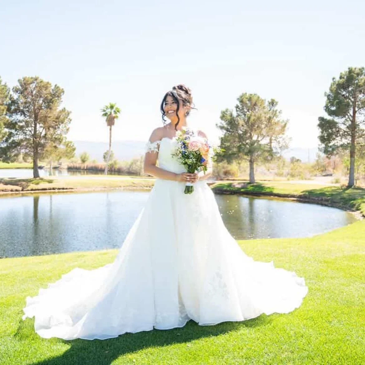 REAL BRIDE // @definitelyjackie Looking beautiful on her special day! We 🤍 you Jackie, and we&rsquo;re so honored to be your ✨Bridal Fairy-Godmother✨

@allurebridals 

#silhouettebridal #bride #weddingdress #engaged