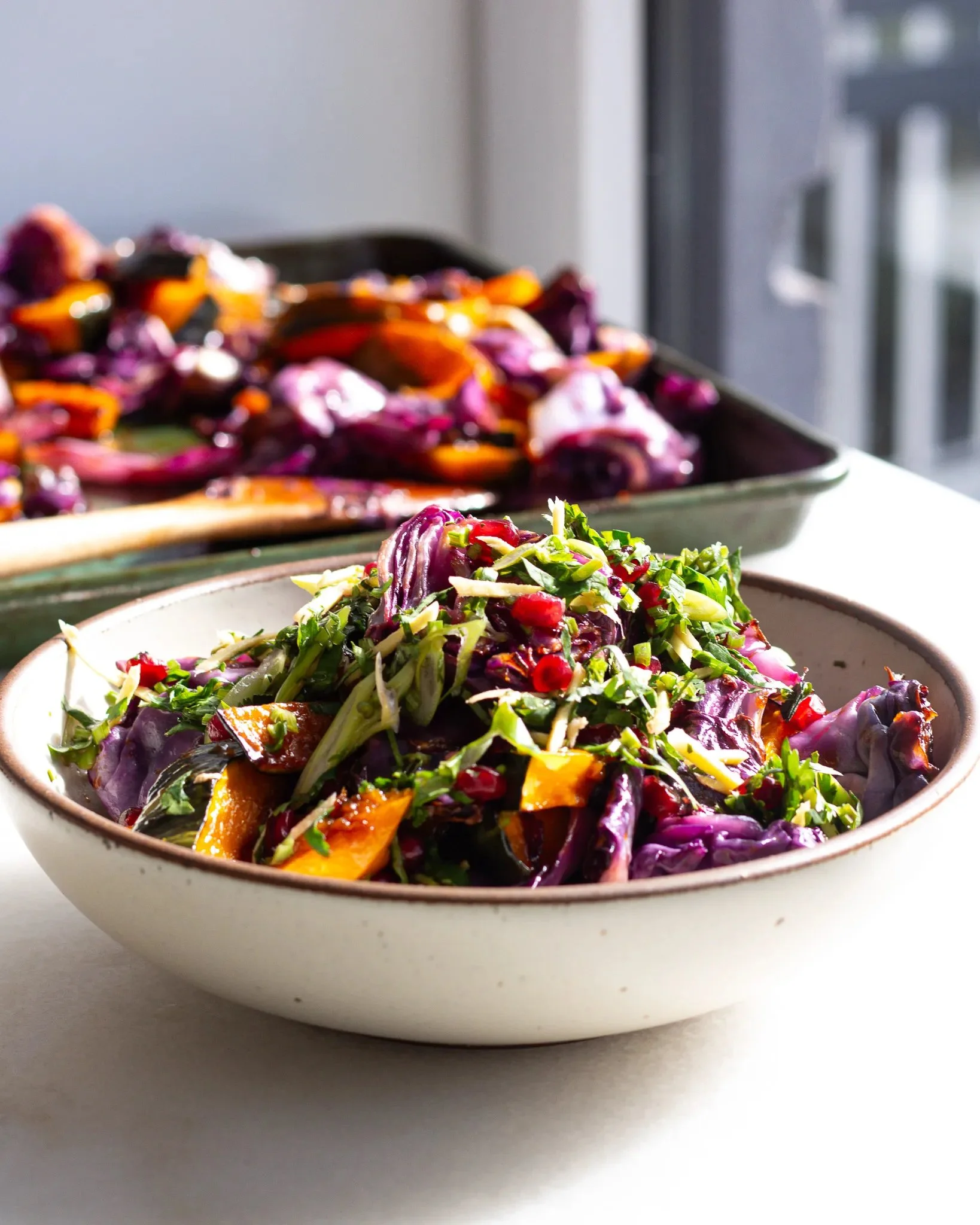 Honey Sesame Kabocha Squash &amp; Cabbage Salad