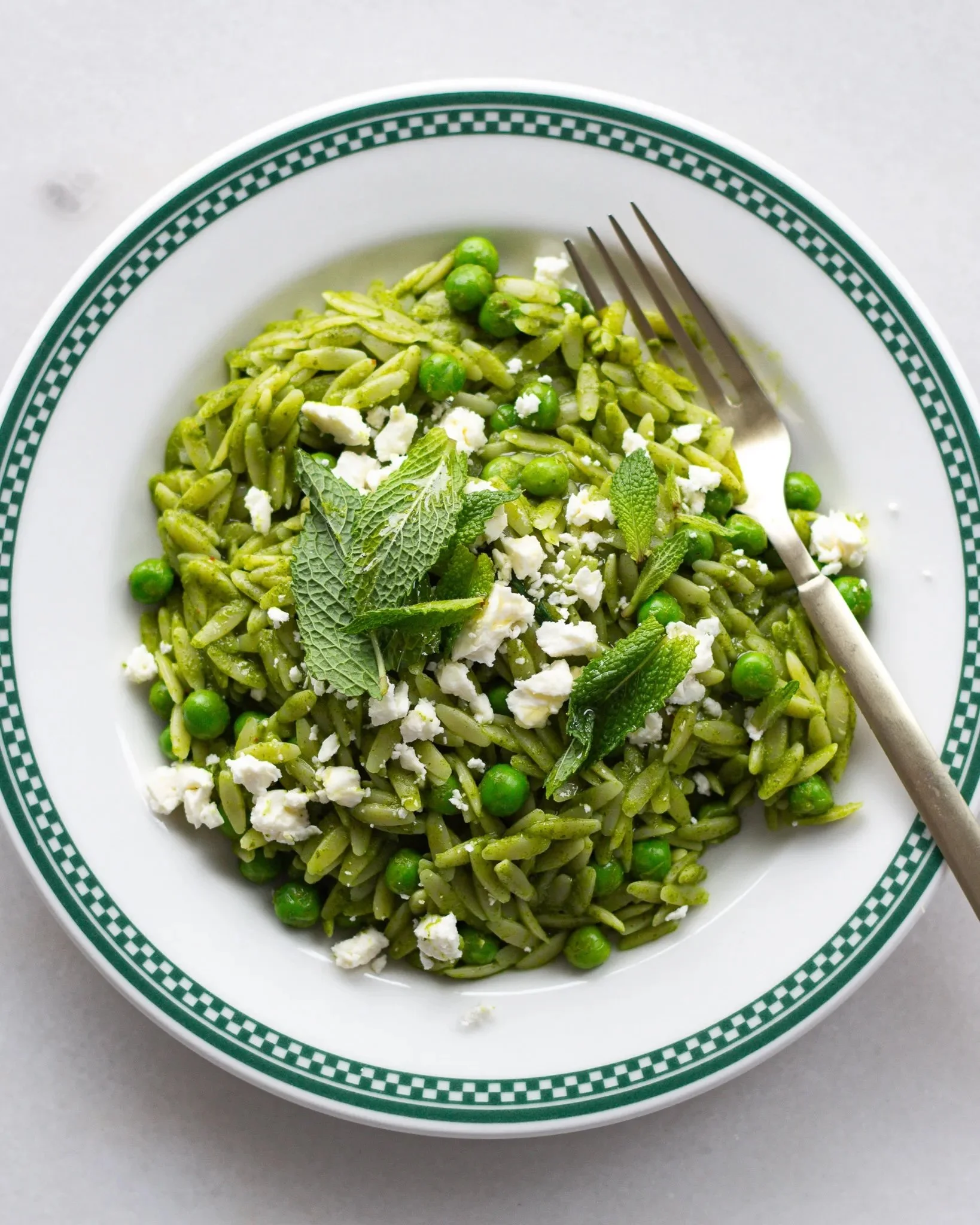 Arugula Orzo with Feta, Lemon &amp; Mint