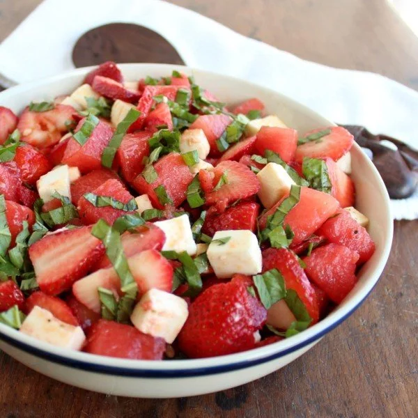 Strawberry Watermelon Caprese Salad