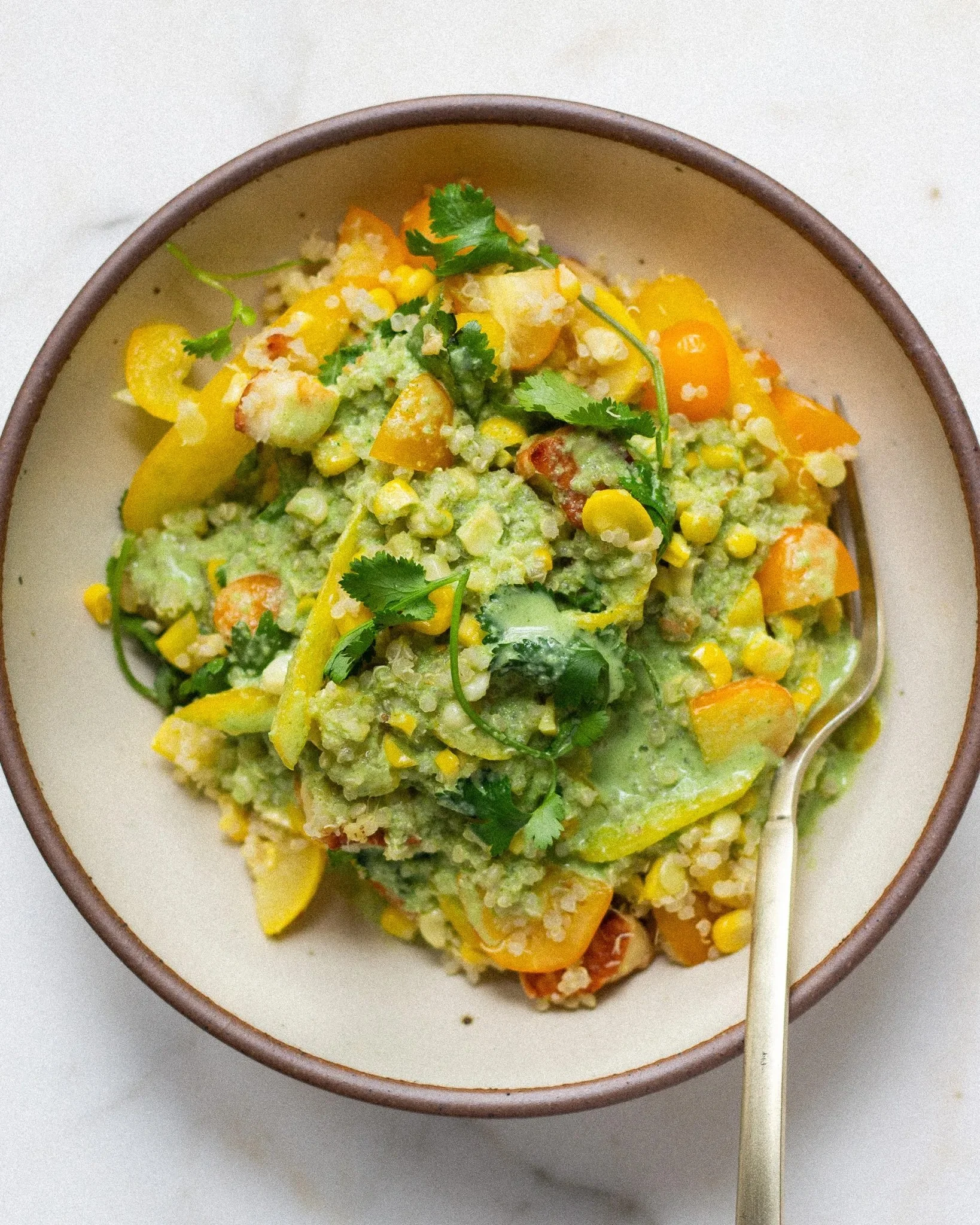 Quinoa Salad with Halloumi &amp; Coconut Cilantro Dressing