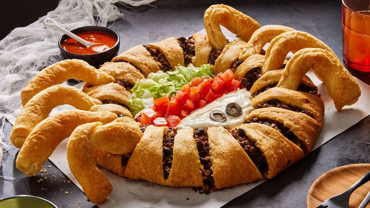 Black Bean Spider Taco Ring