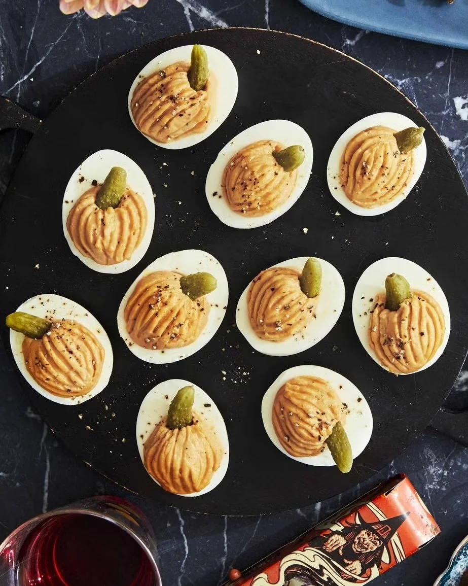 Halloween Pumpkin Deviled Eggs