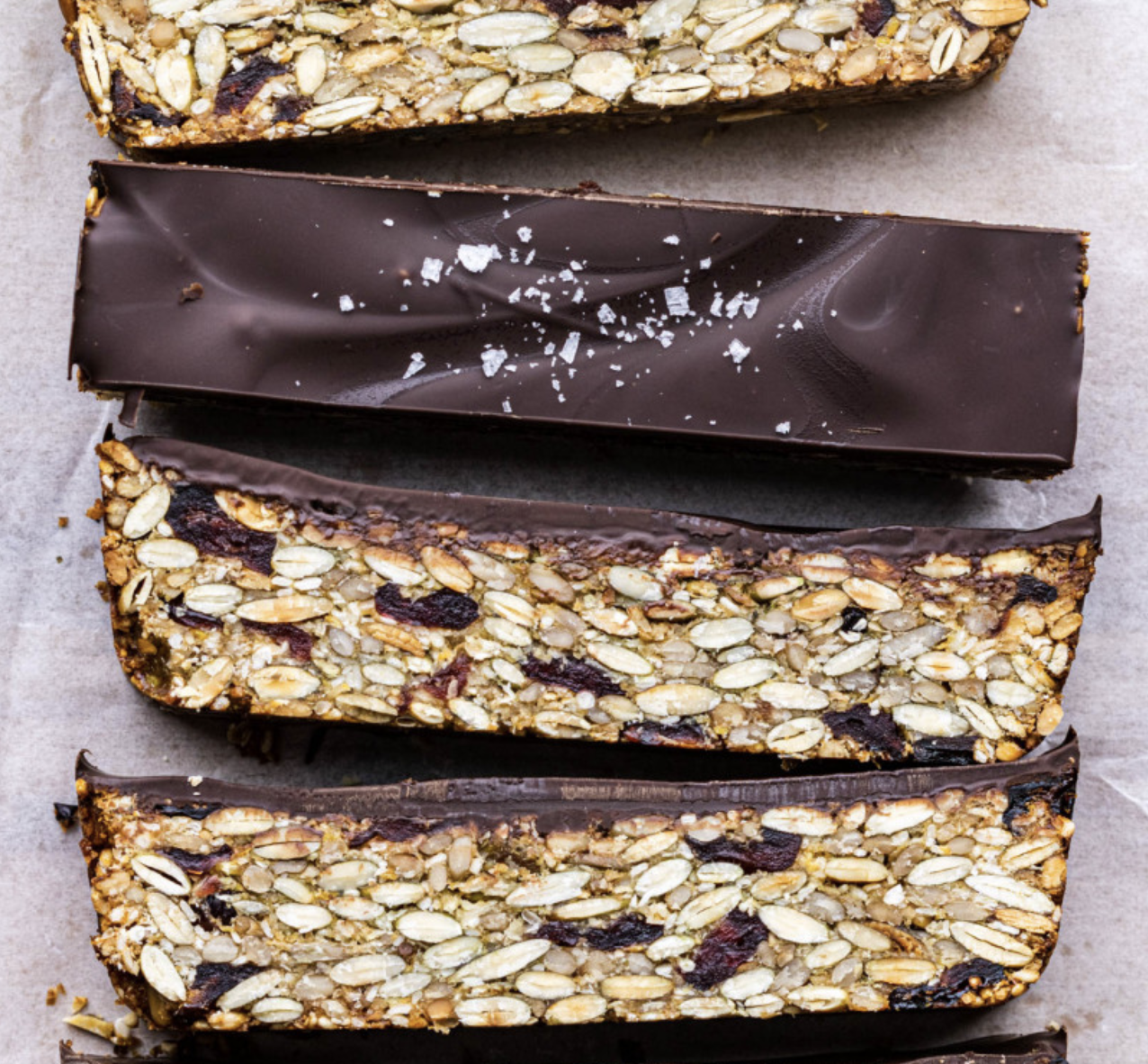 Chocolate Drizzled Seed and Fruit Bars