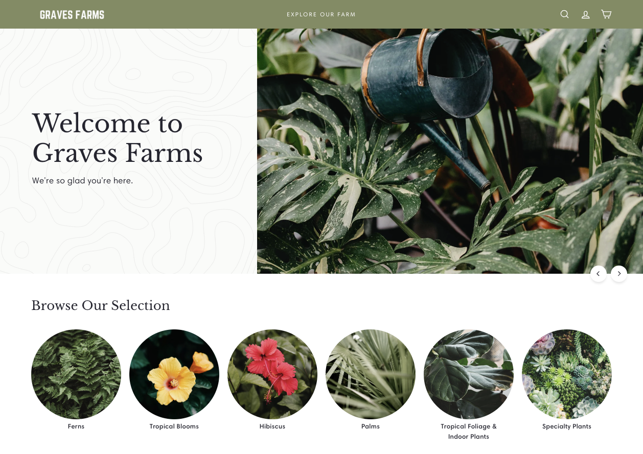 Graves Farms is a wholesale plant farm that wanted an e-commerce experience without allowing a customer to complete check-out with a robust inventory, invoice and purchase order backend system. We started with Shopify and layered in a few solutions t