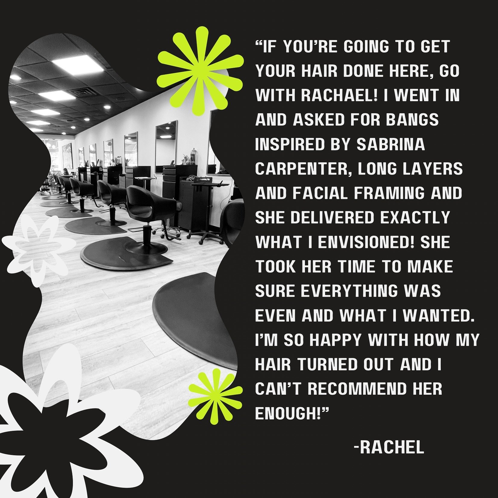 We love our guests and love when they share the love via Google reviews! It means the world to us!

@rachaelprismhair got some love this week from her guestie. Get it Rachael! 🖤