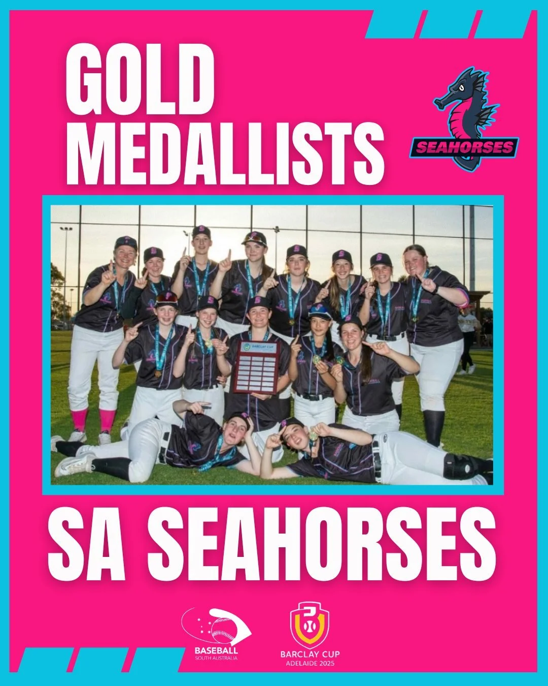 #ThrowbackThursday 🏆⚾️

A huge congratulations to our two South Australian teams for making the podium at the 2025 Barclay Cup held in Adelaide a few weeks ago! 🙌

🥇 SA Seahorses &mdash; Gold Medal
🥈 SA Axolotls &mdash; Silver Medal

An incredibl