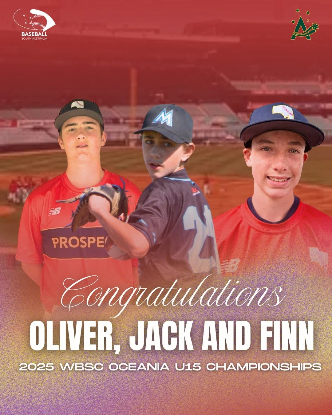 Three of our very own Jack Bowden, Oliver Breach, and Finn Fuller have been selected to represent Team Australia at the 2025 WBSC Oceania U15 Championship (Nov 28 &ndash; Dec 1)💚💛

Huge congratulations to these talented young athletes we&rsquo;re s