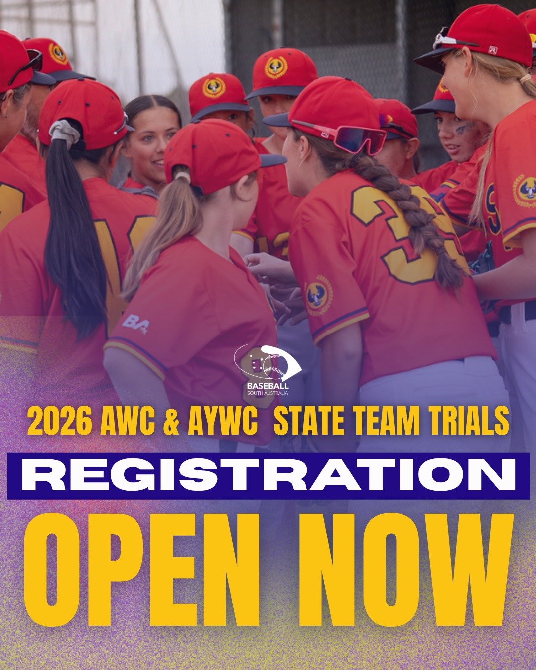 ⚾️ 2026 AWC &amp; AYWC State Team Trials!

We&rsquo;re calling all talented South Australian women and youth players to trial for next year&rsquo;s Australian Championships in Melbourne! 

🗓️ Trials: Nov 18, 25 &amp; Dec 2
📍 West Beach | ⏰ 6&ndash;
