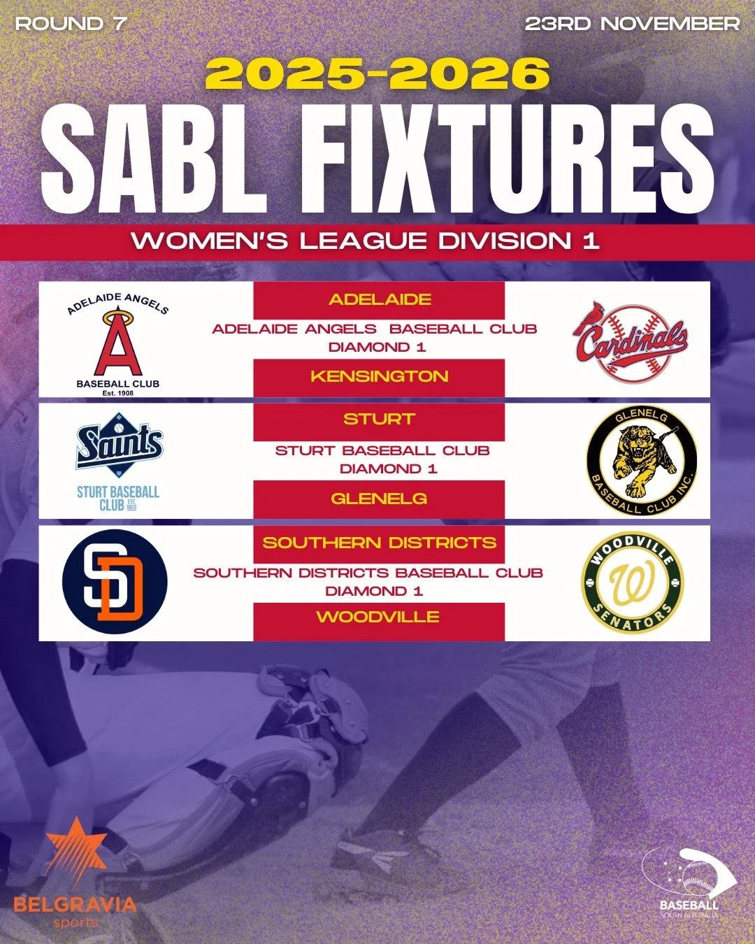 ⚾ ROUND 7 RESULTS &ndash; SABL BELGRAVIA APPAREL WOMEN&rsquo;S LEAGUE DIVISION 1

Another action-packed weekend on the diamond 💪🔥
Catch all the scores, standout pitching, and full wrap-up in our latest article link in bio!

#BaseballSA #SABL #Round