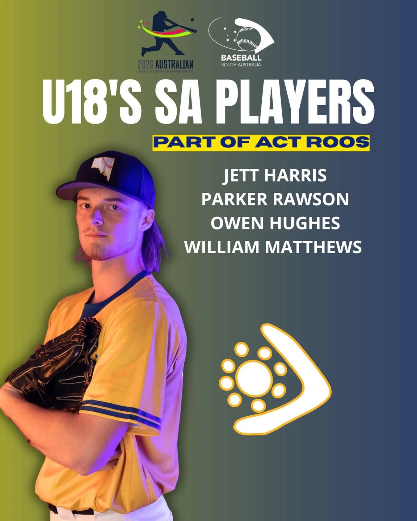 Big opportunity. Big stage. 🔥
SA players named in the U18 ACT Roos for AYC 2026 ⚾️
#baseballsouthaustralia #AYC2026